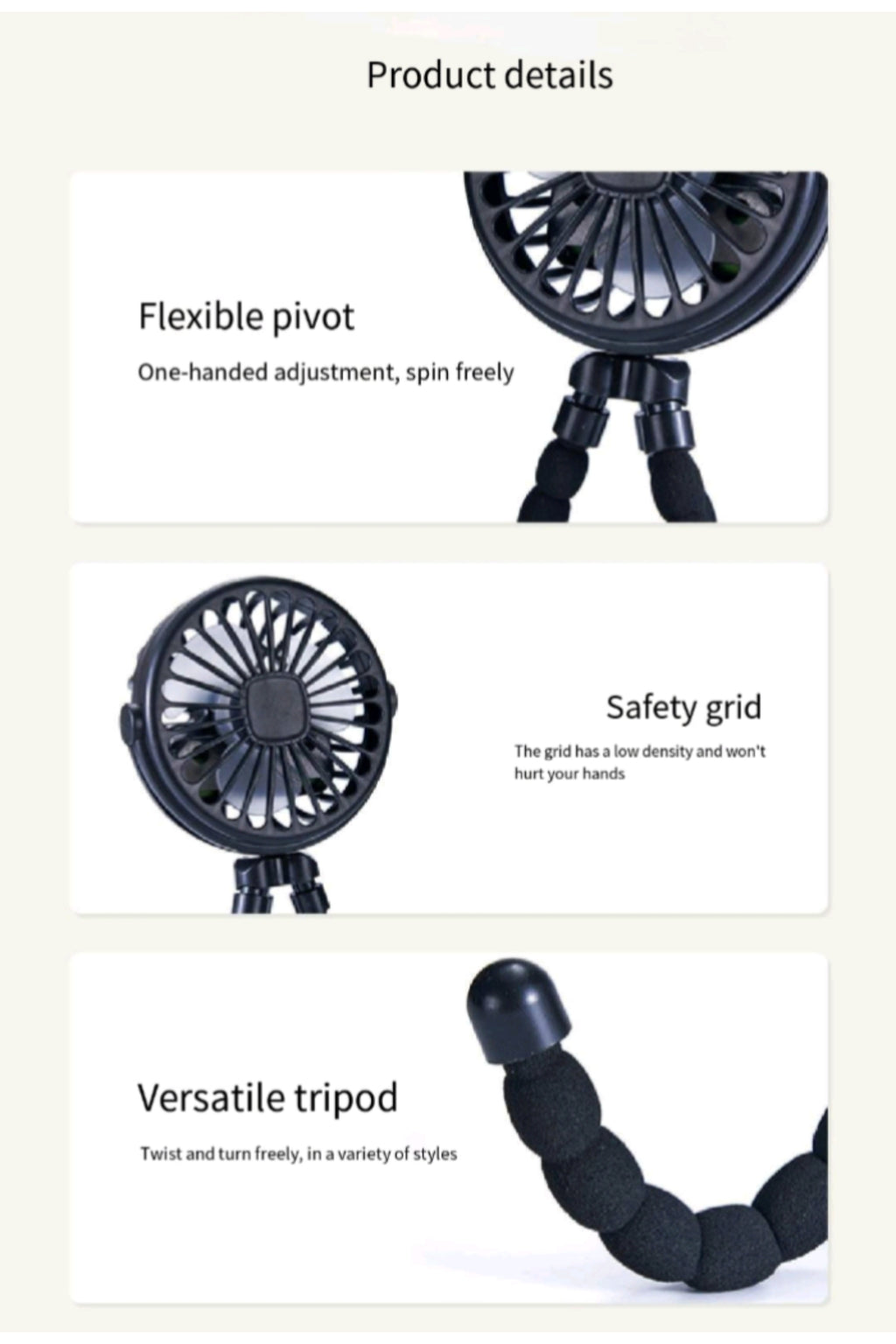 USB Charged Lithium Battery Octopus Mini Fan
