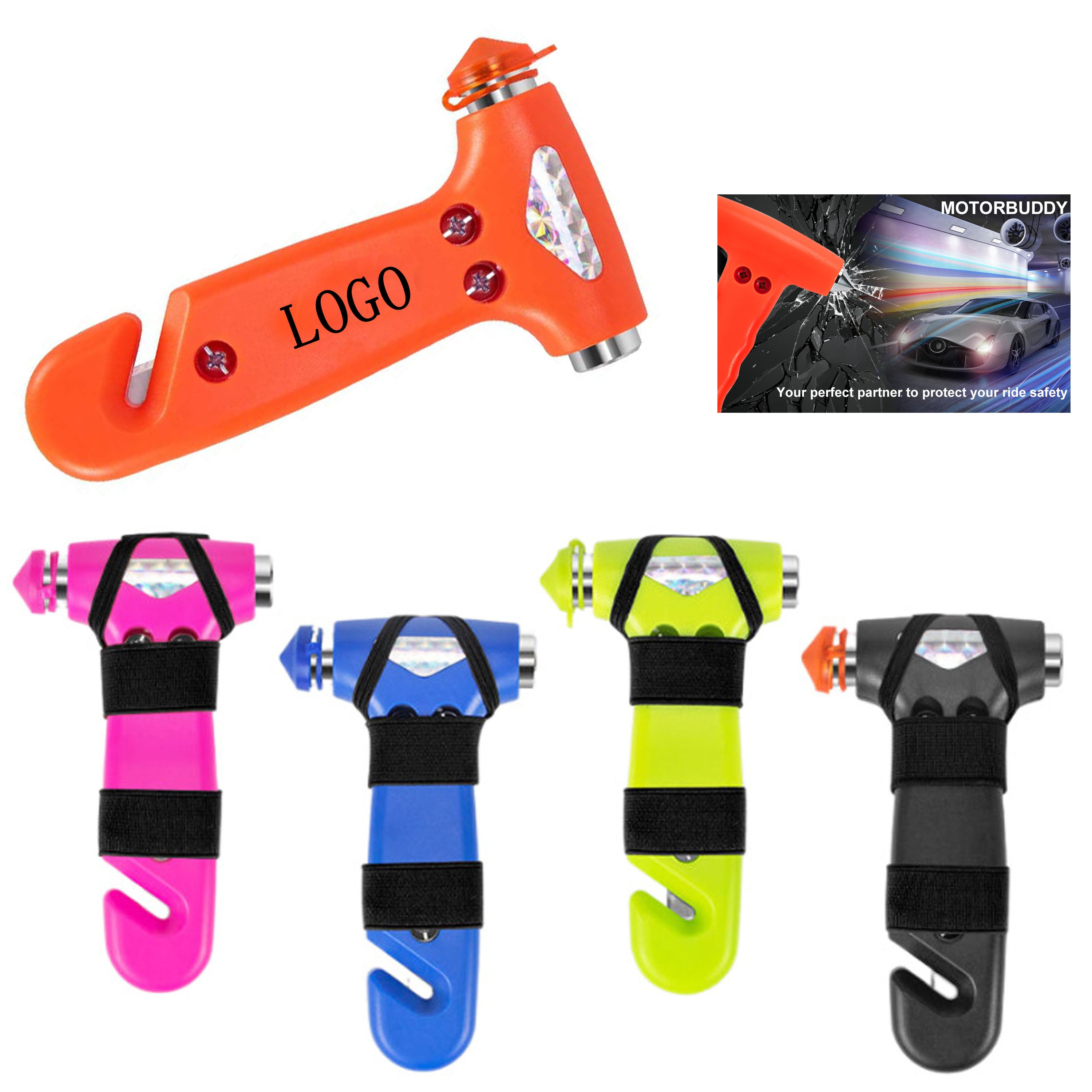 2-In-1 Multifunctional Safety Hammer Car Window Breaker