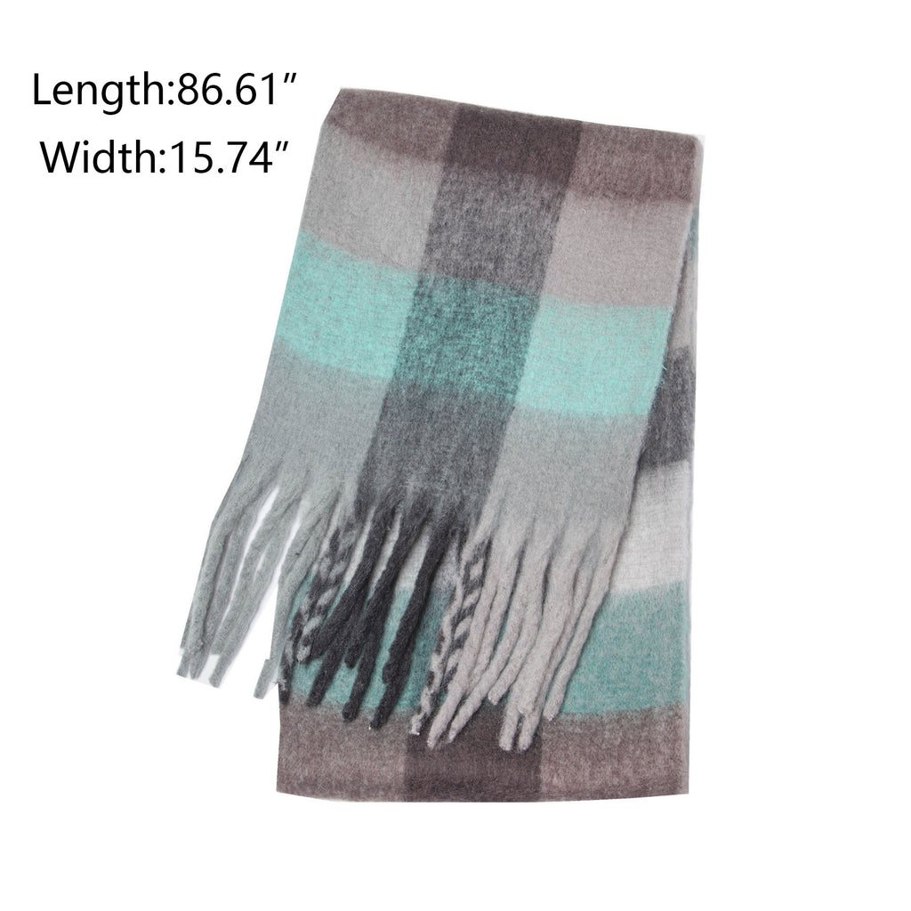 Color Block Cozy Plaid Scarf