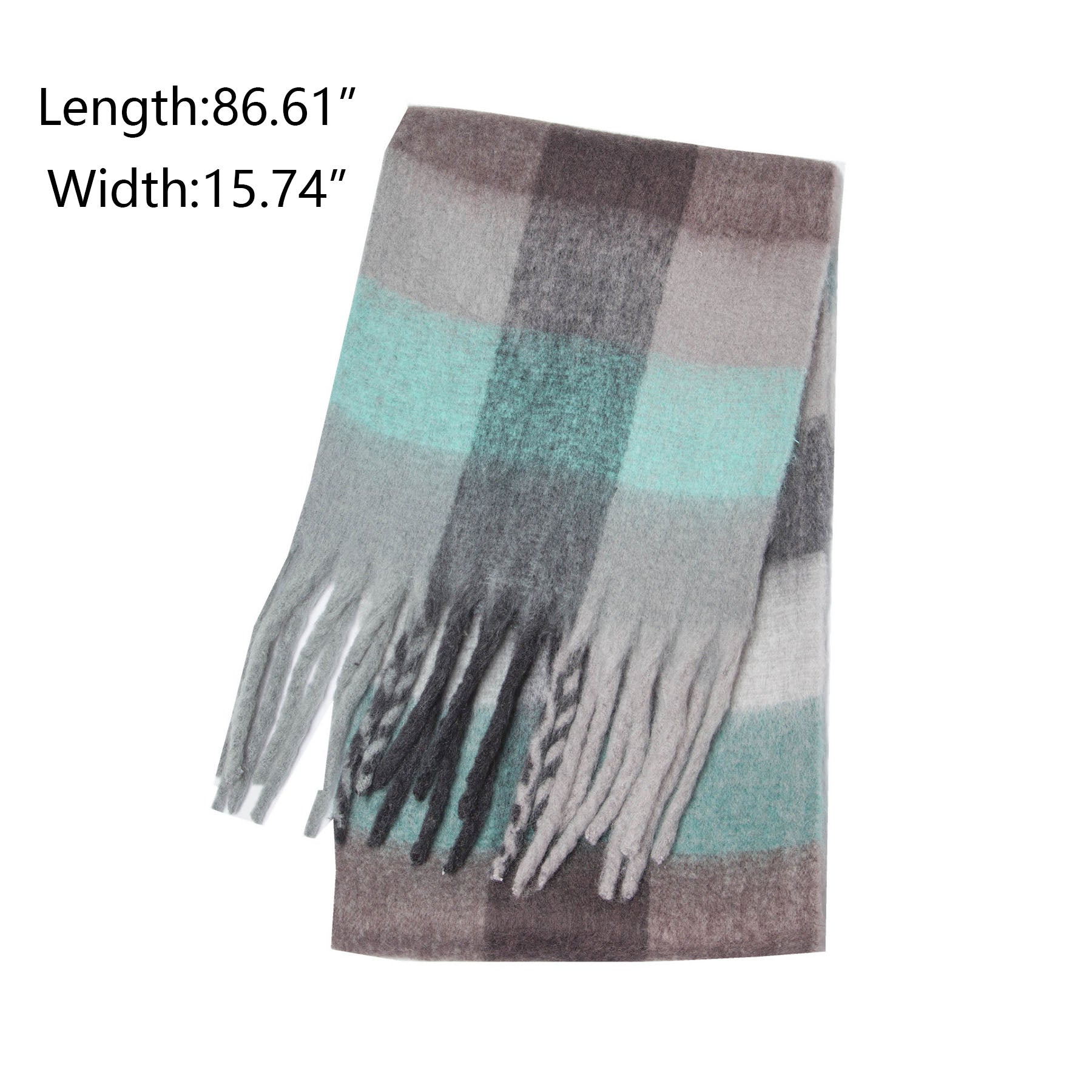 Color Block Cozy Plaid Scarf