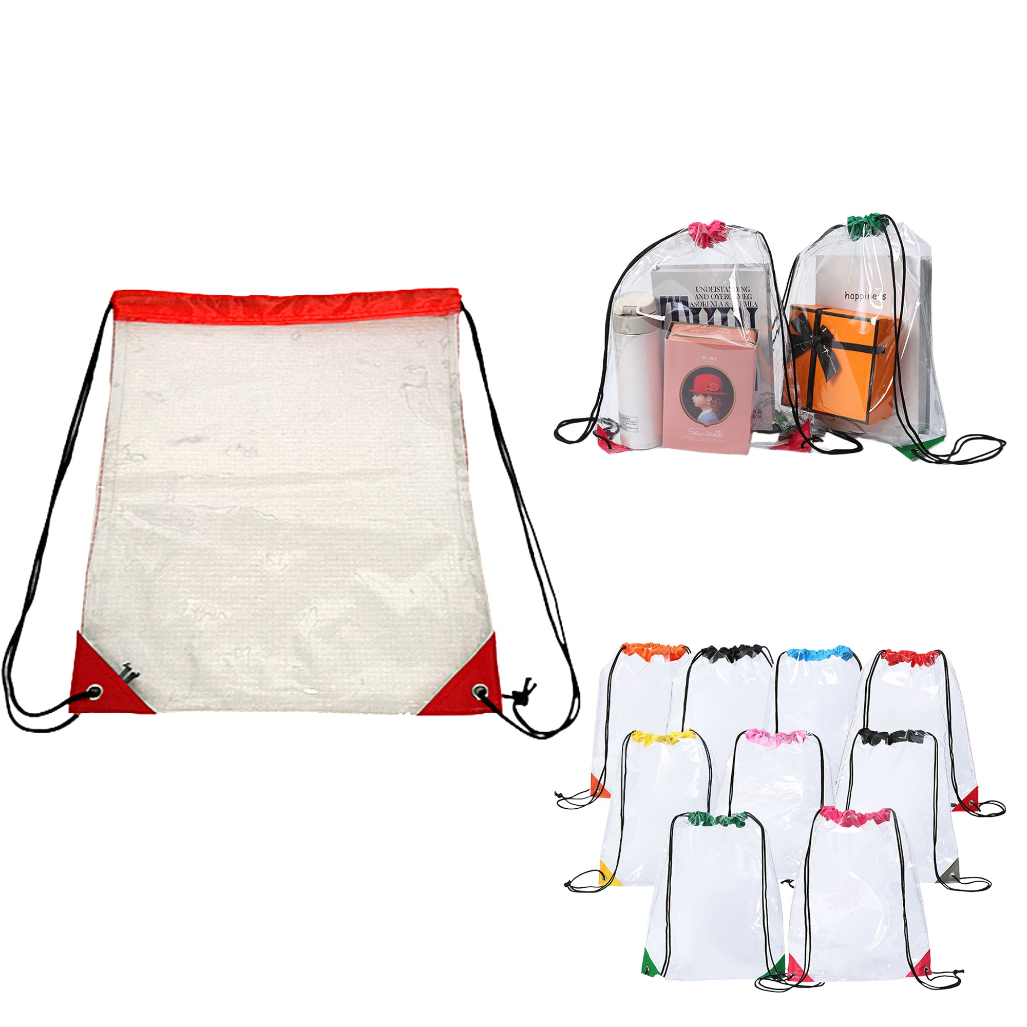 Clear PVC Drawstring Cinch Bag
