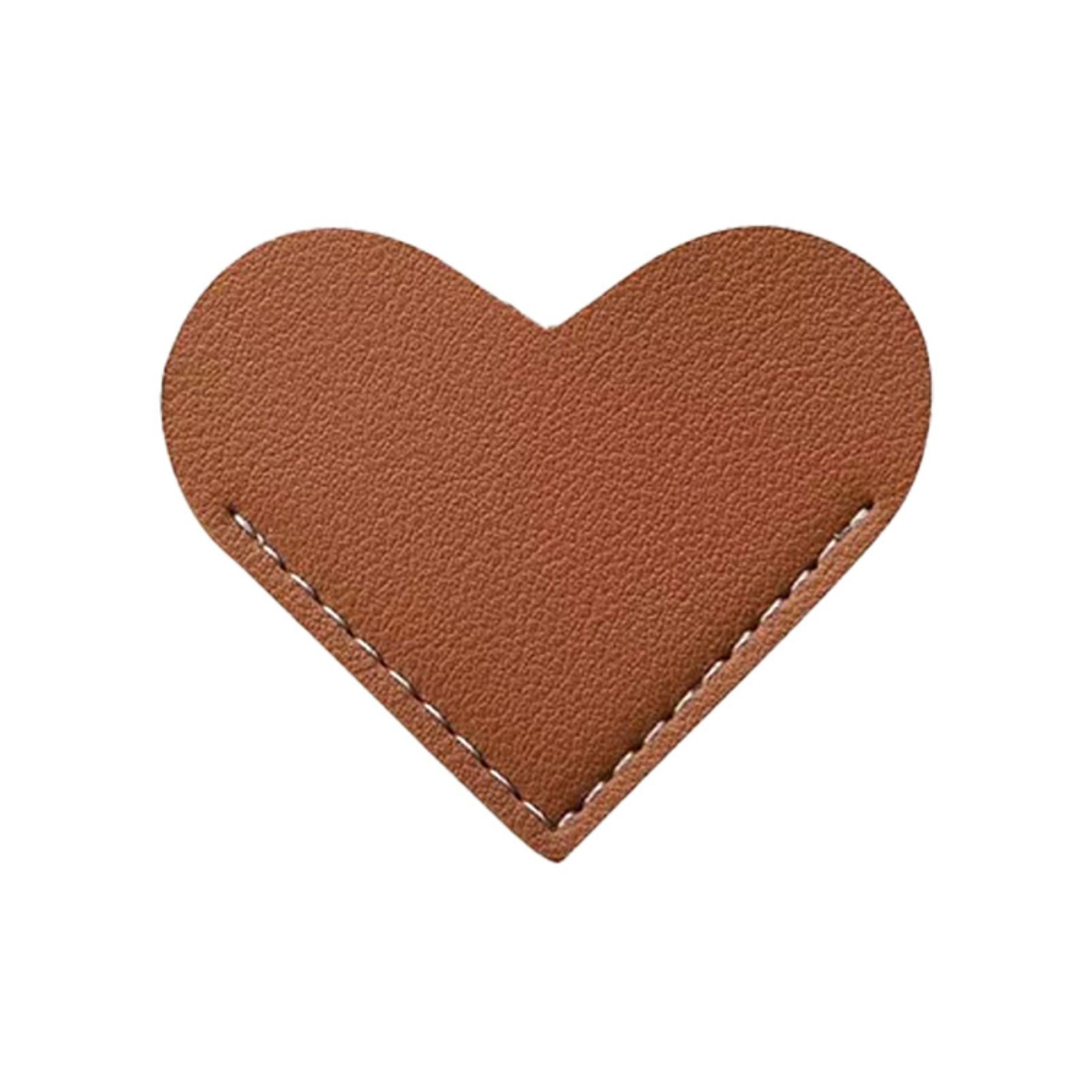 Heart - shaped Leather Bookmark
