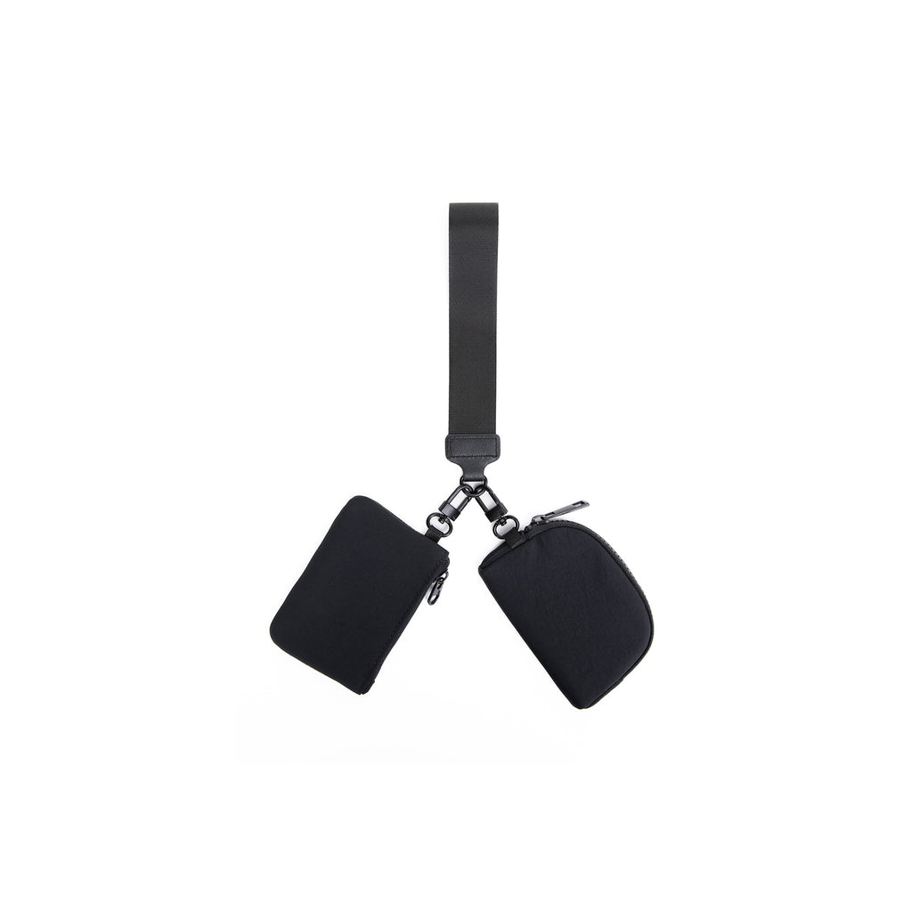 Dual-Zip Wristlet Keychain Wallet