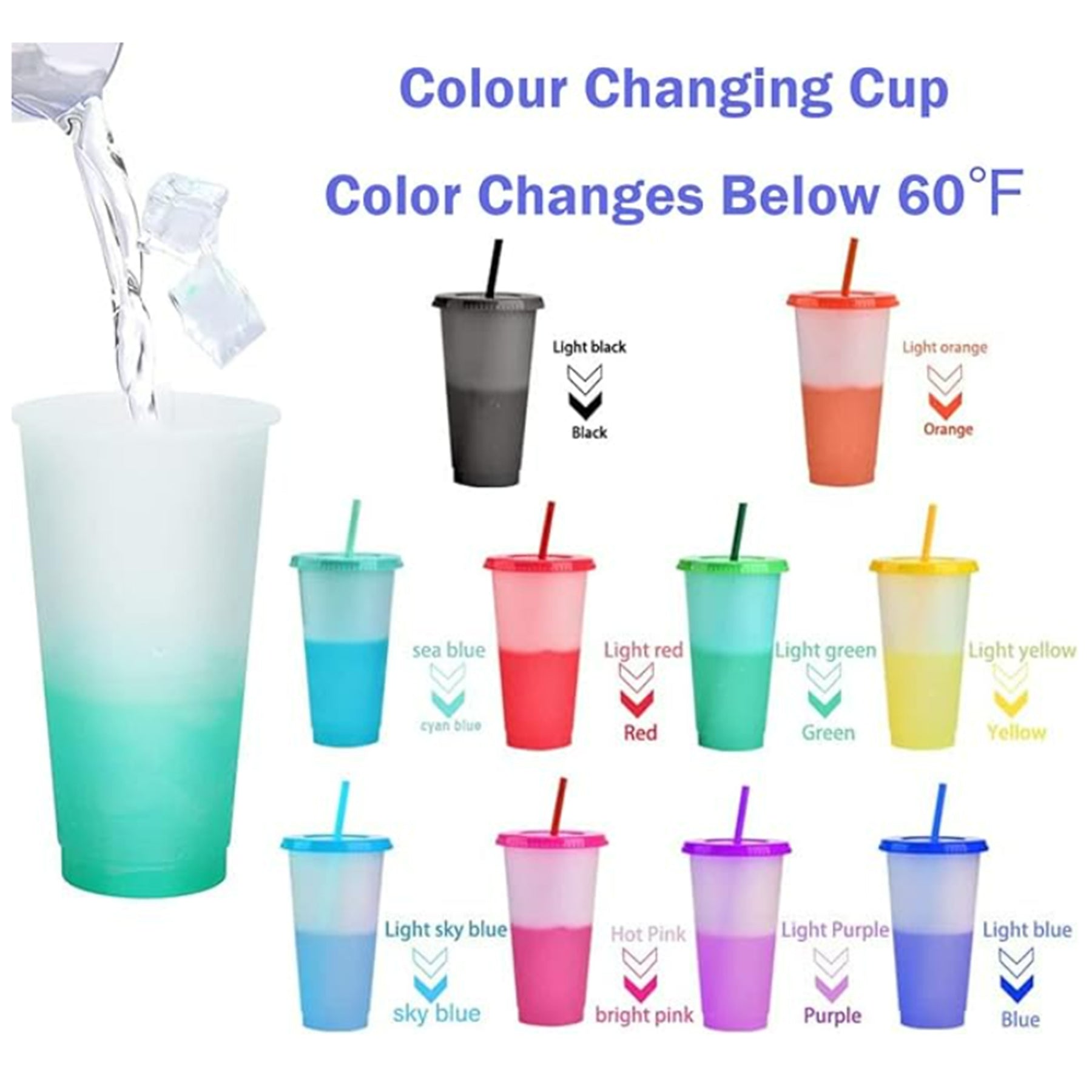 Reusable Bpa Free Colour Changing Cups