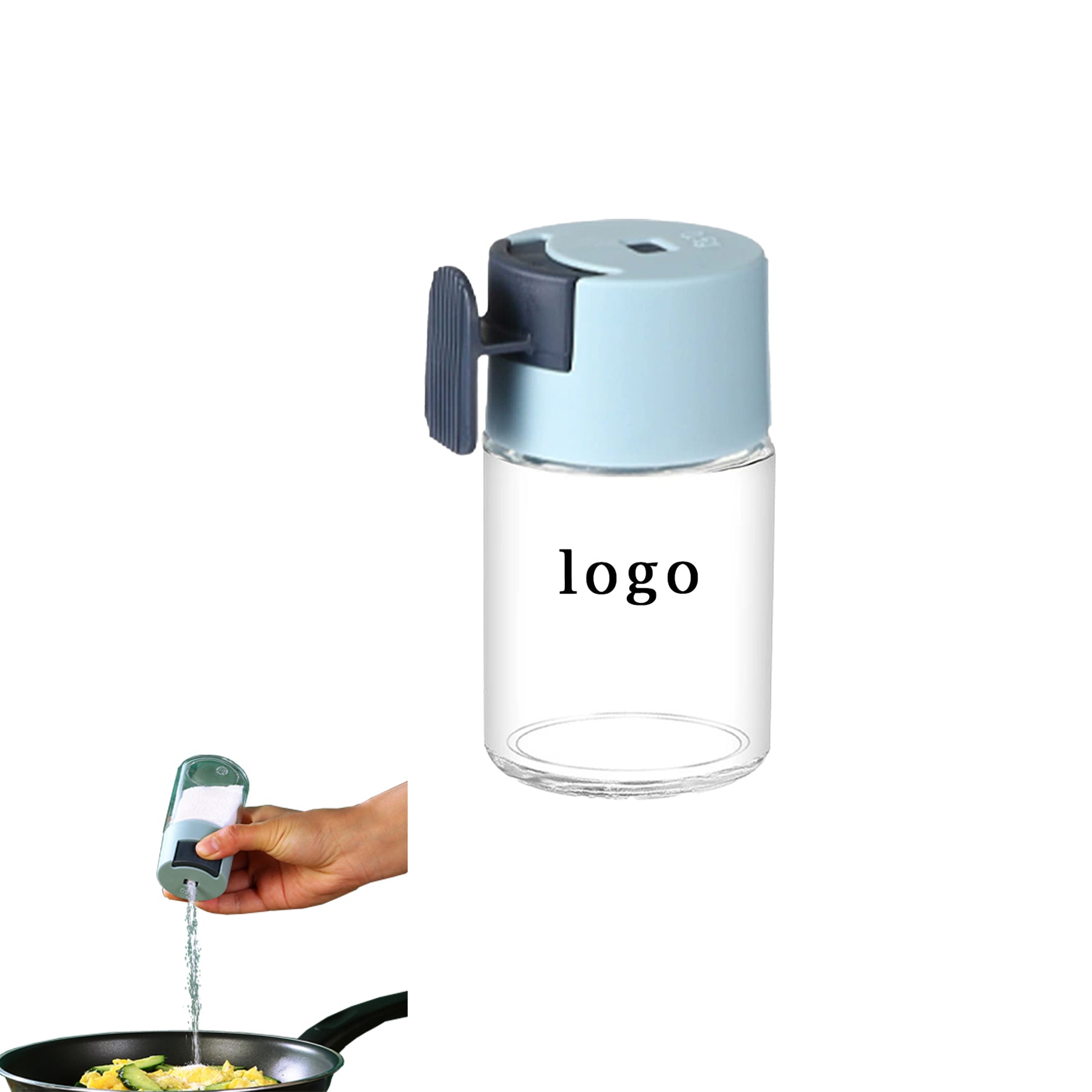 Press-type Glass Seasoning Jar with Precise Quantity Control