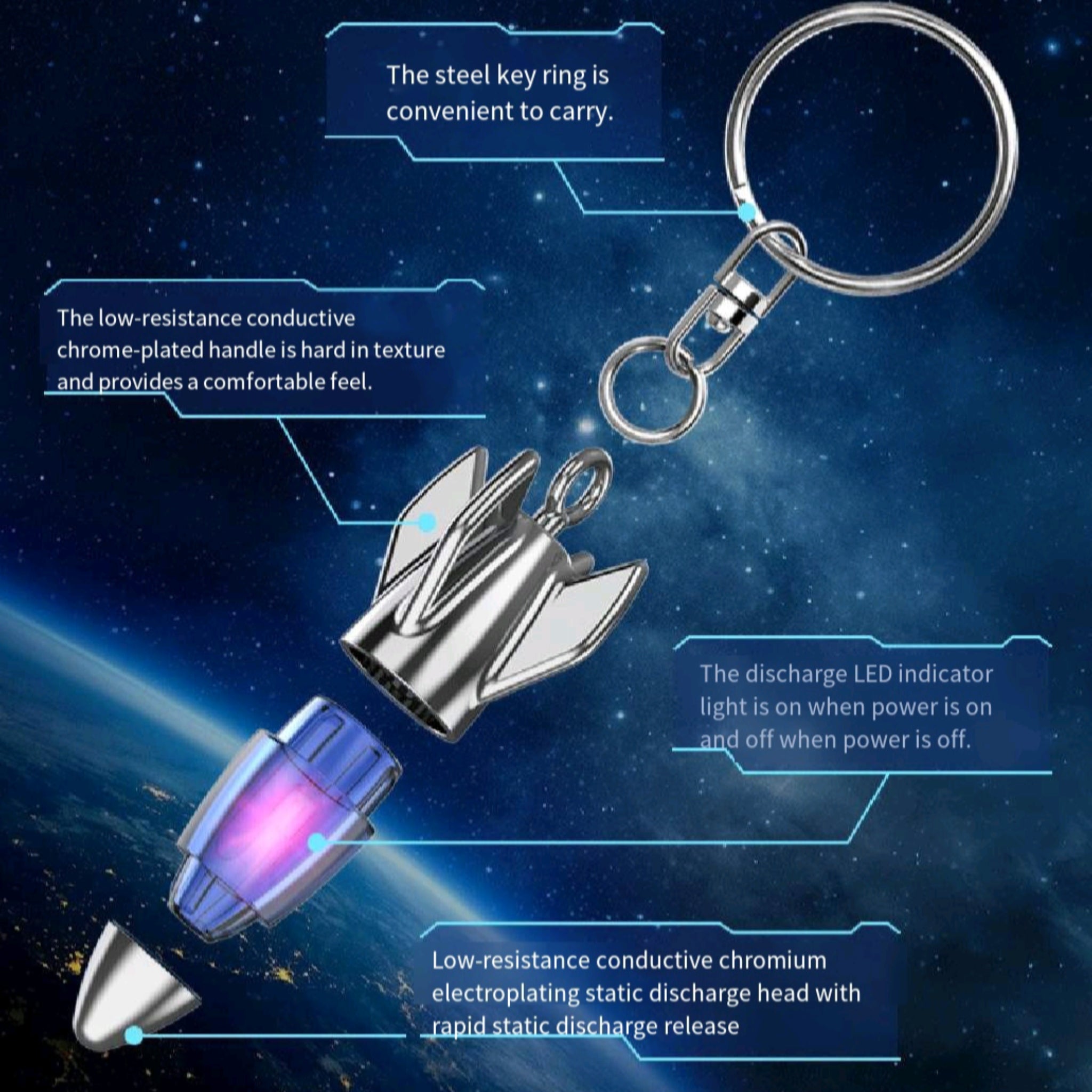 Car Static Release Touch Keychain Winter