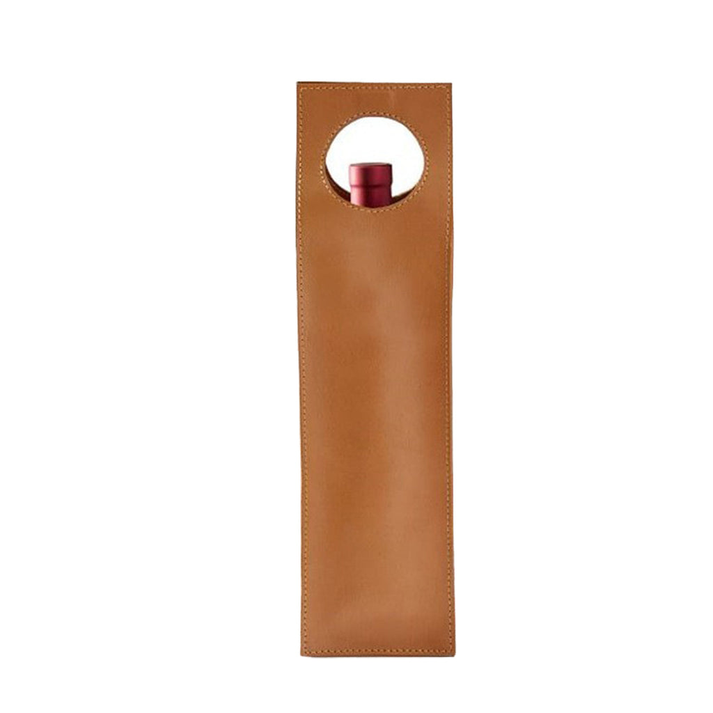 Single Leather Wine Tote Bag