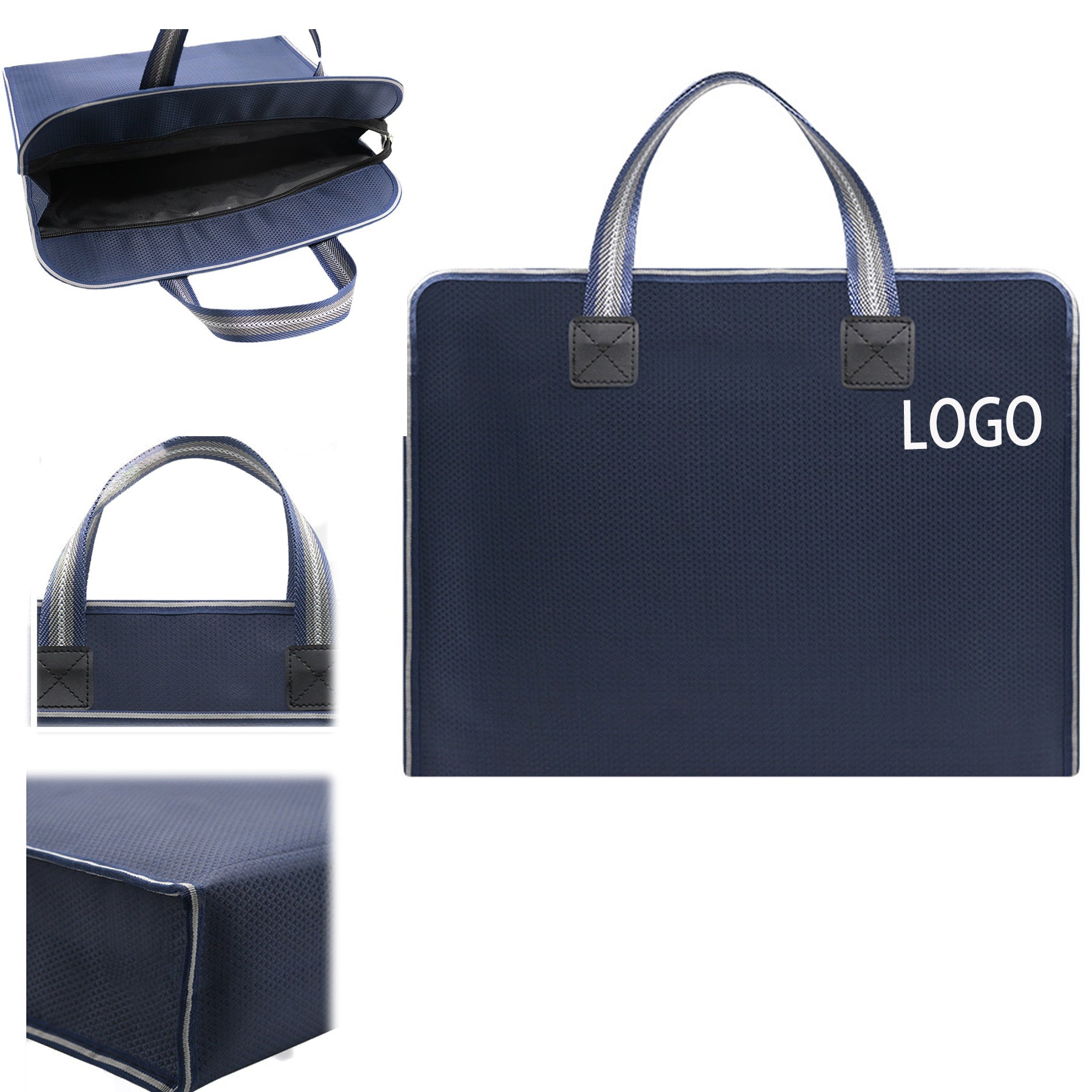 Waterproof Hand - held Zipper Canvas File Bag
