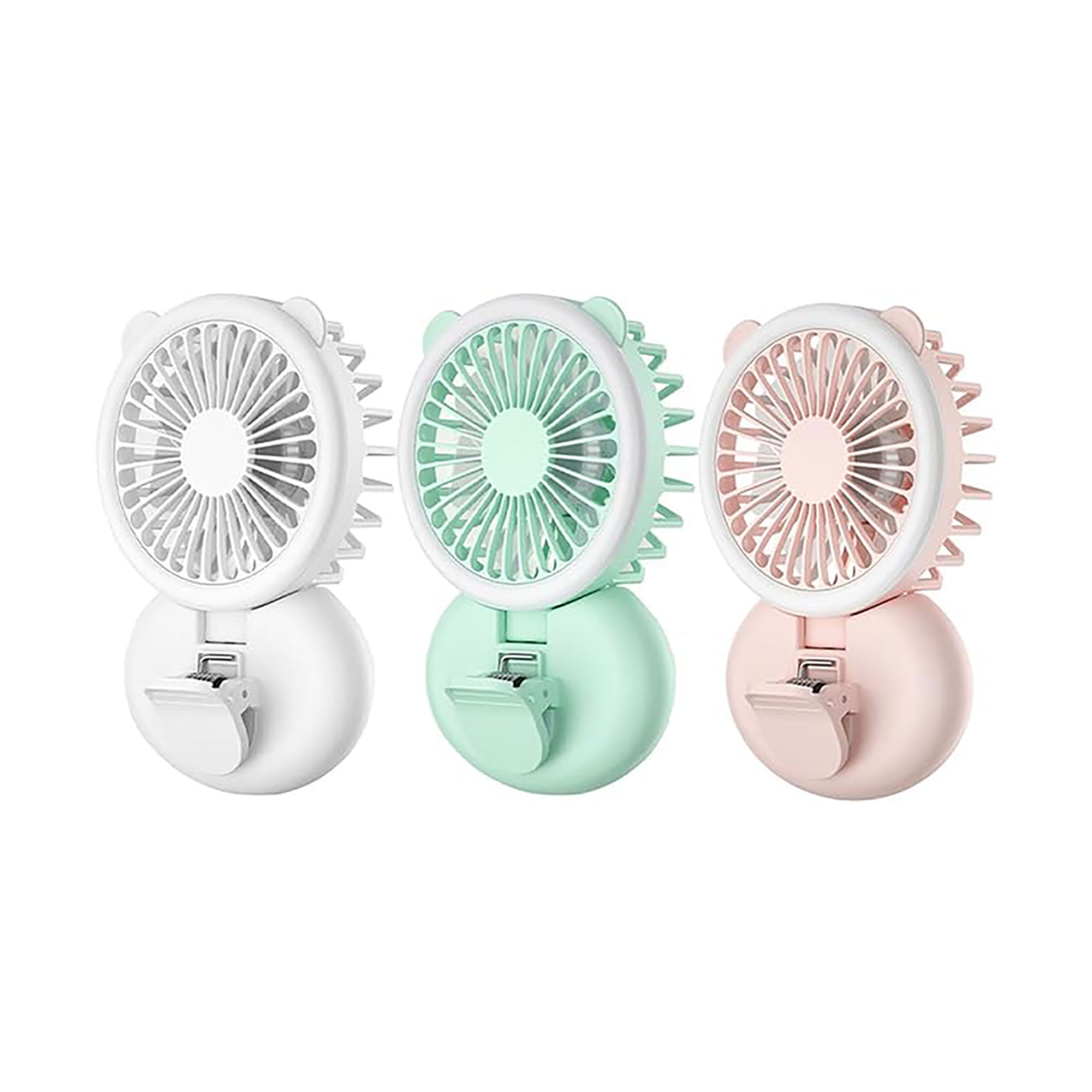 Handheld Mini Fan with Selfie Ring Light