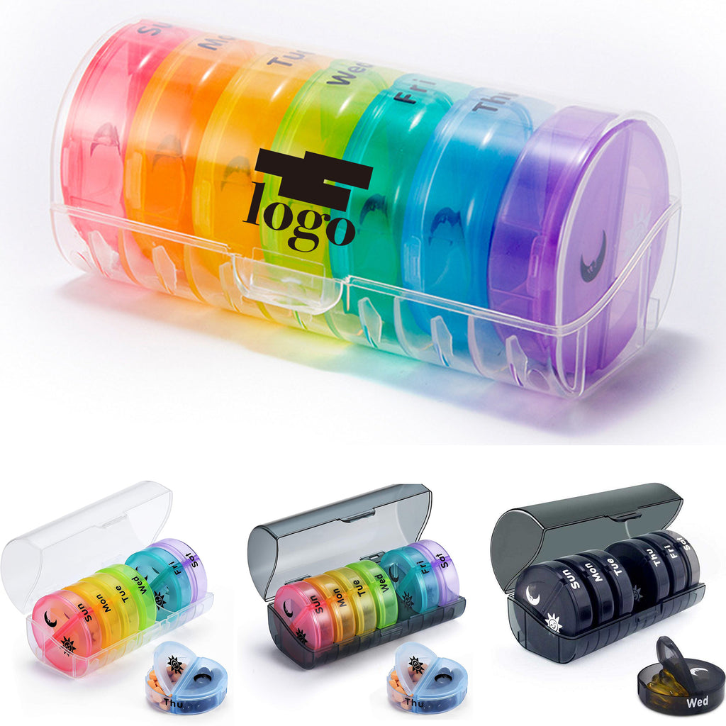Rainbow 14 Grid Carrying Divided Pill Box