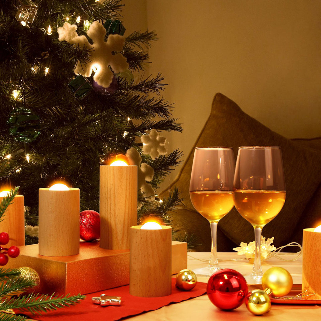 Wooden Airflow Controlled Candle Led Light Lamp