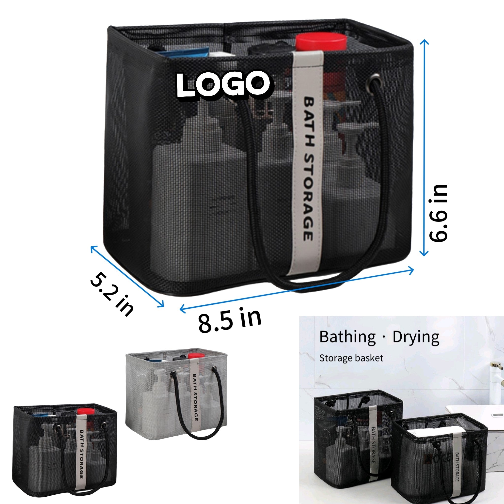 Mesh Shower Caddy Draining Travel Organizer Portable