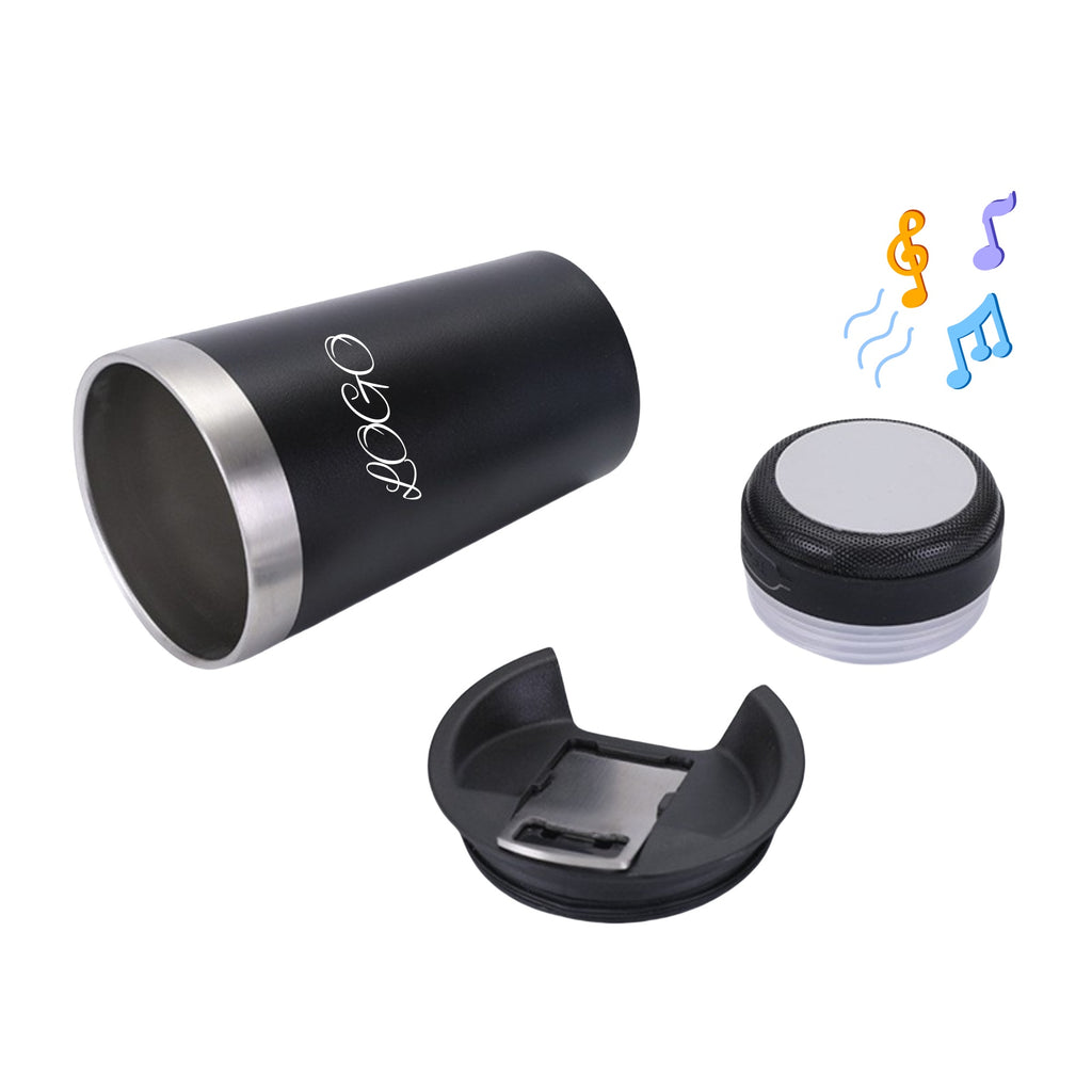 16 Oz Stainless Steel Tumbler With Speaker