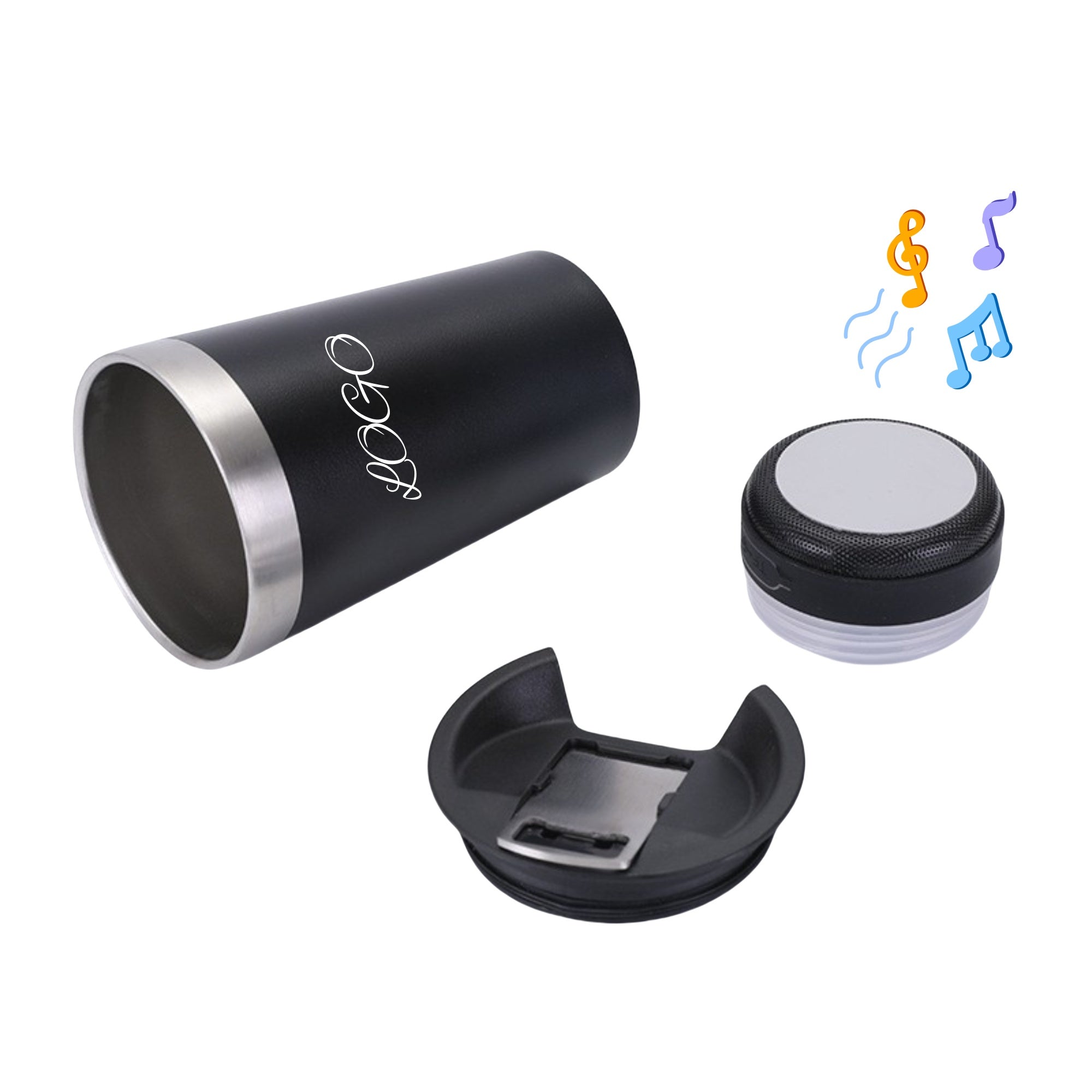 16 Oz Stainless Steel Tumbler With Speaker