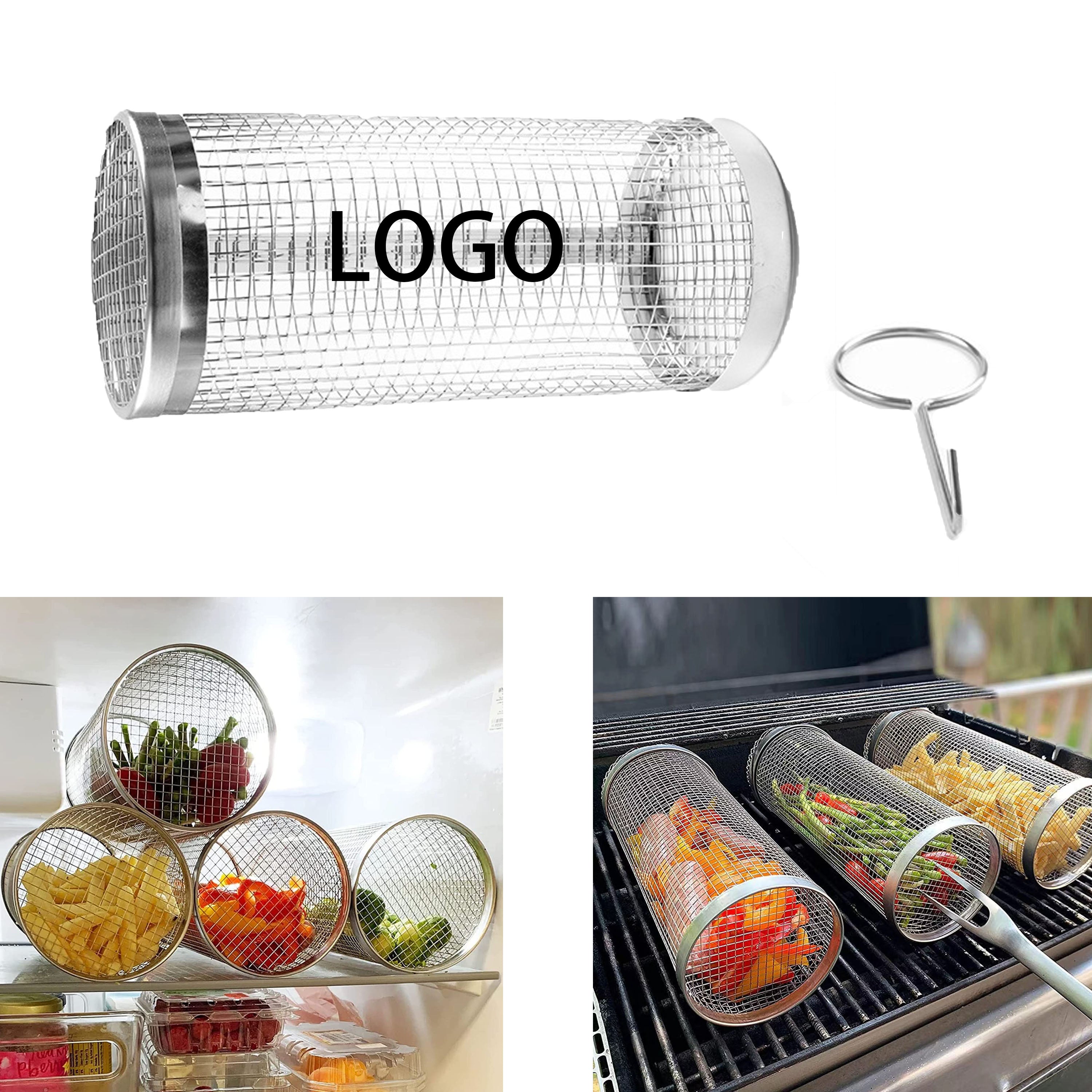 Stainless Steel Smoking Cage Style Roller Grill