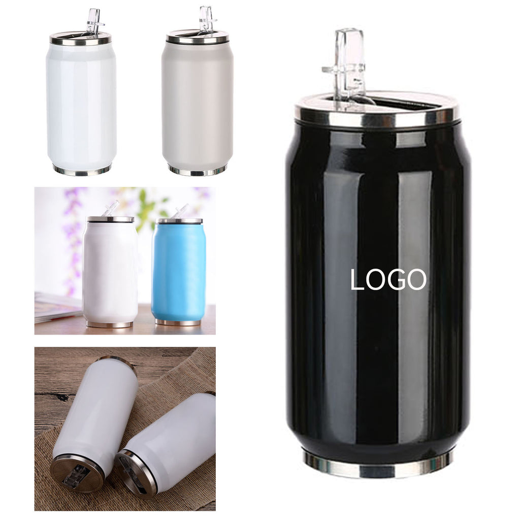 Stainless Steel Vacuum Cola Can Tumbler With Straw