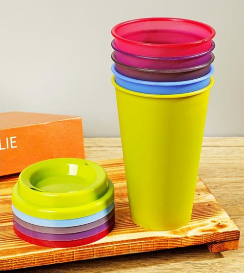 5 Pack Color Changing Cups 17 oz Plastic Cups with Lids