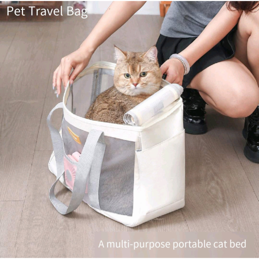 Mesh Pet Carrier Portable Shoulder Handheld Cat Bed