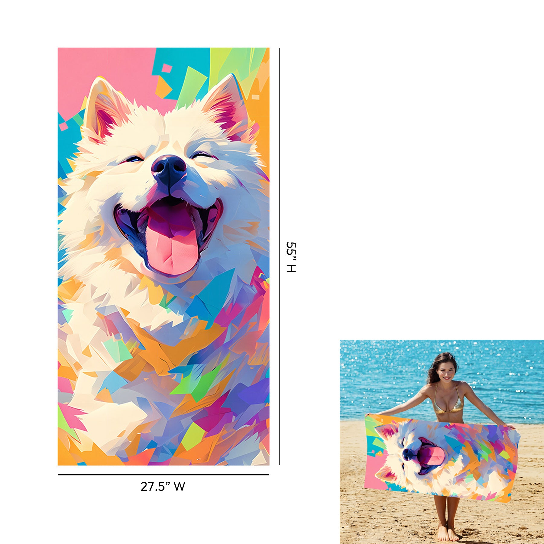 Foldable Printed Beach Towel