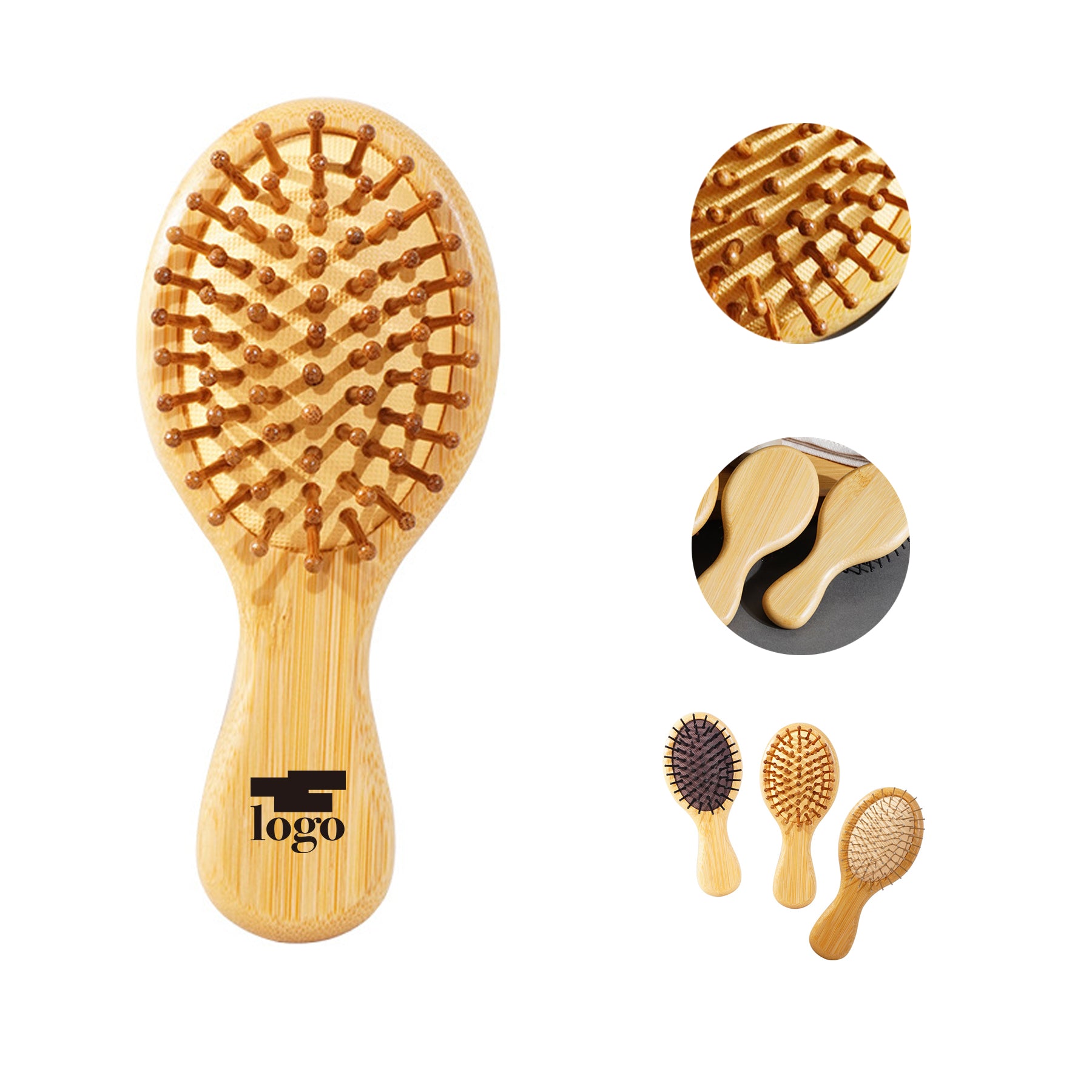 Portable Wooden Cleaning Hairbrush