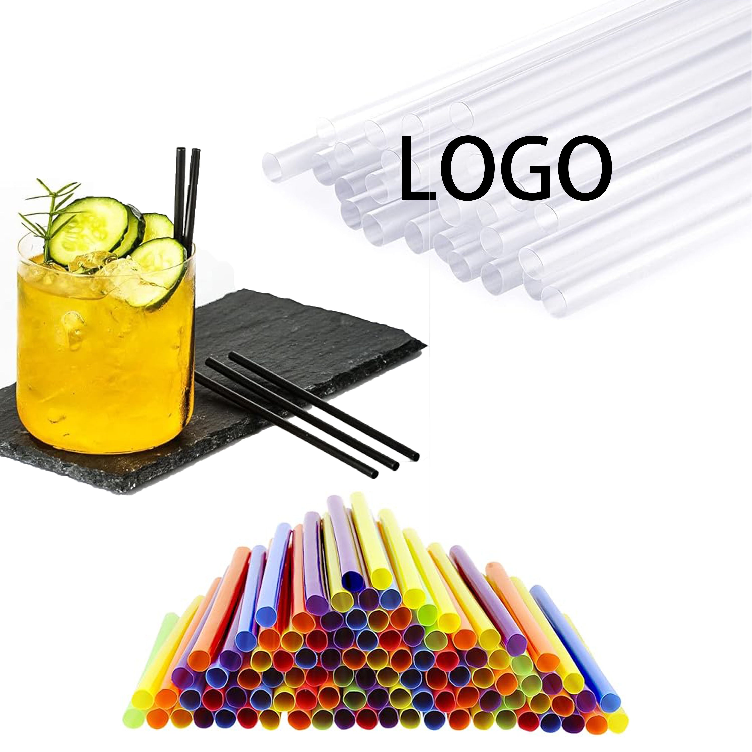Pack Of Ten Multi-Color Beverage Straws