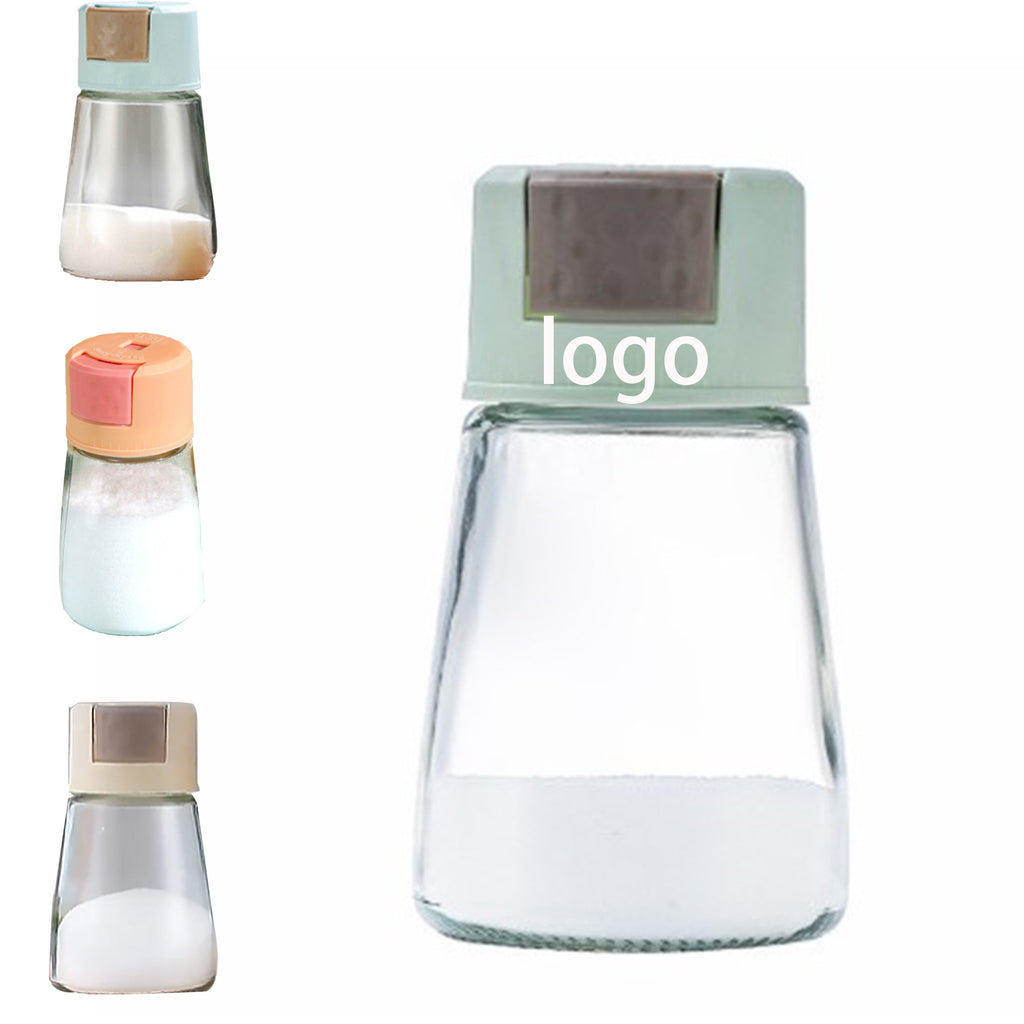 Kitchen Glass Press Type Seasoning Bottle & Jar