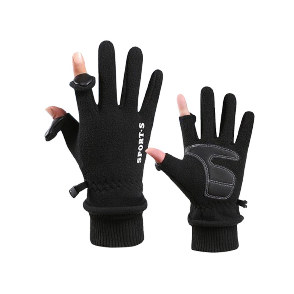Polar Fleece Touch Screen Flip Sports Gloves