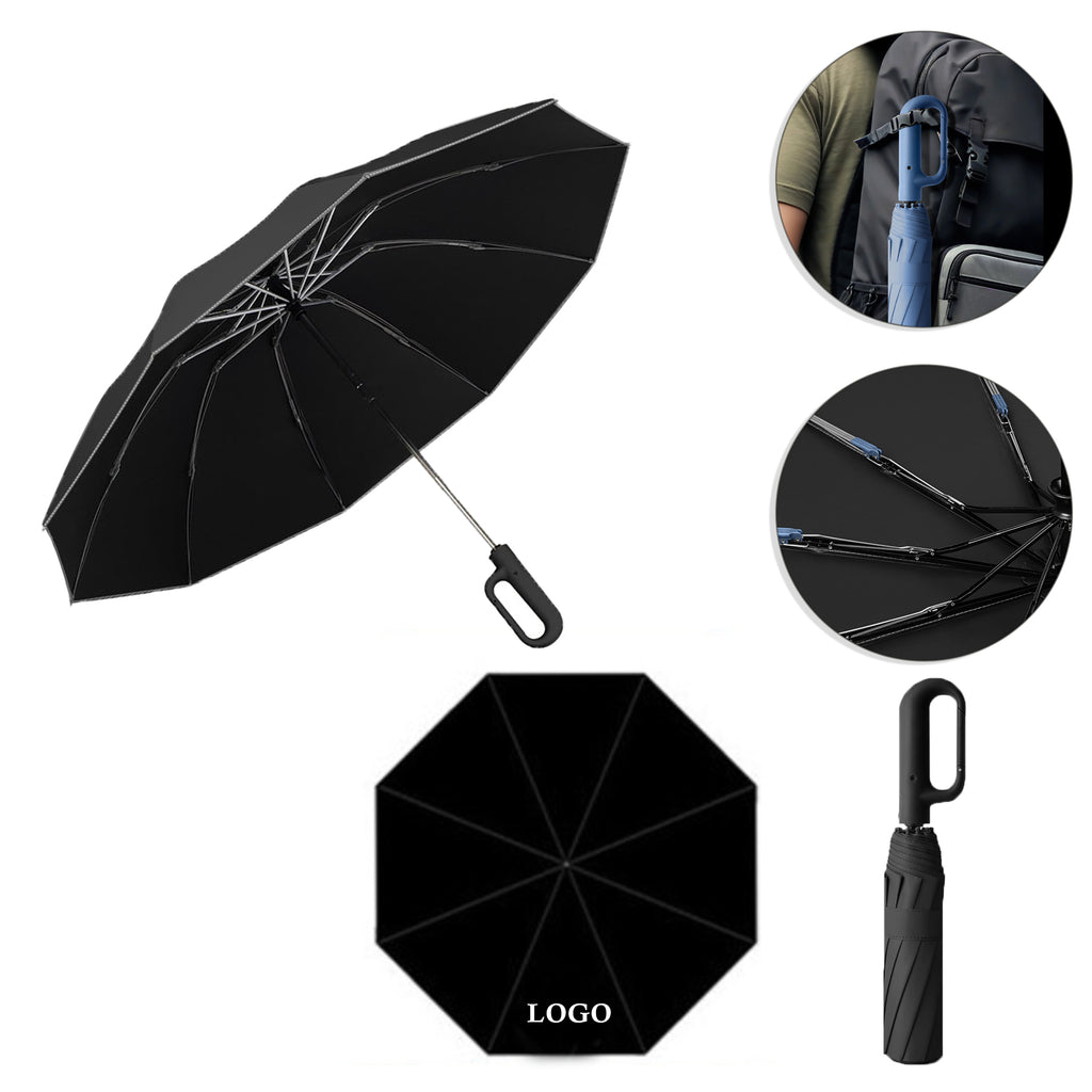 Fully Automatic Folding Umbrella With Hook Handle