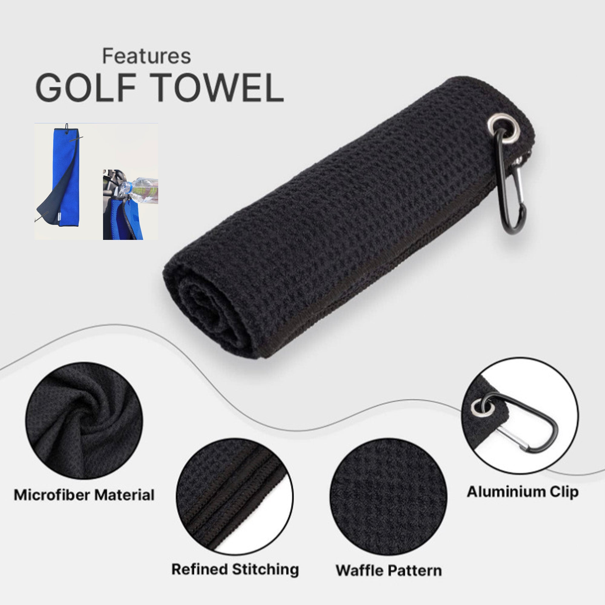 Clipped Golf Sports Towel