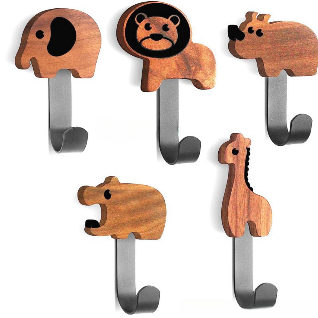 Cartoon Wooden Hooks Set-5pcs