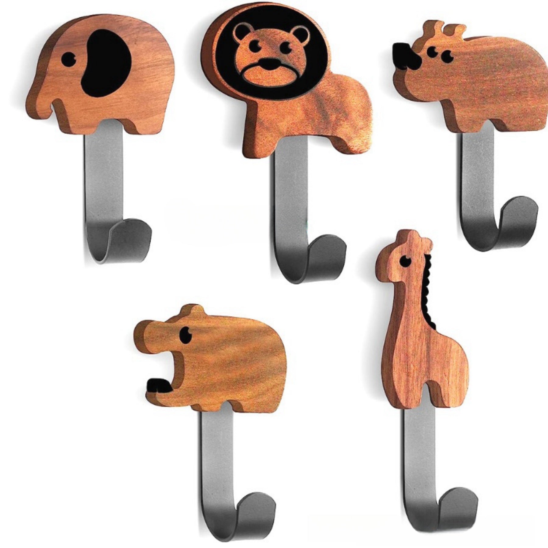 Cartoon Wooden Hooks Set-5pcs