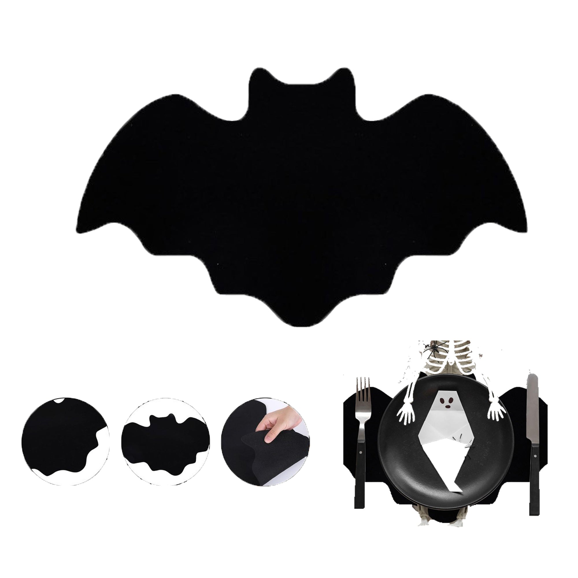 Halloween Bat Shaped Felt Table Mat