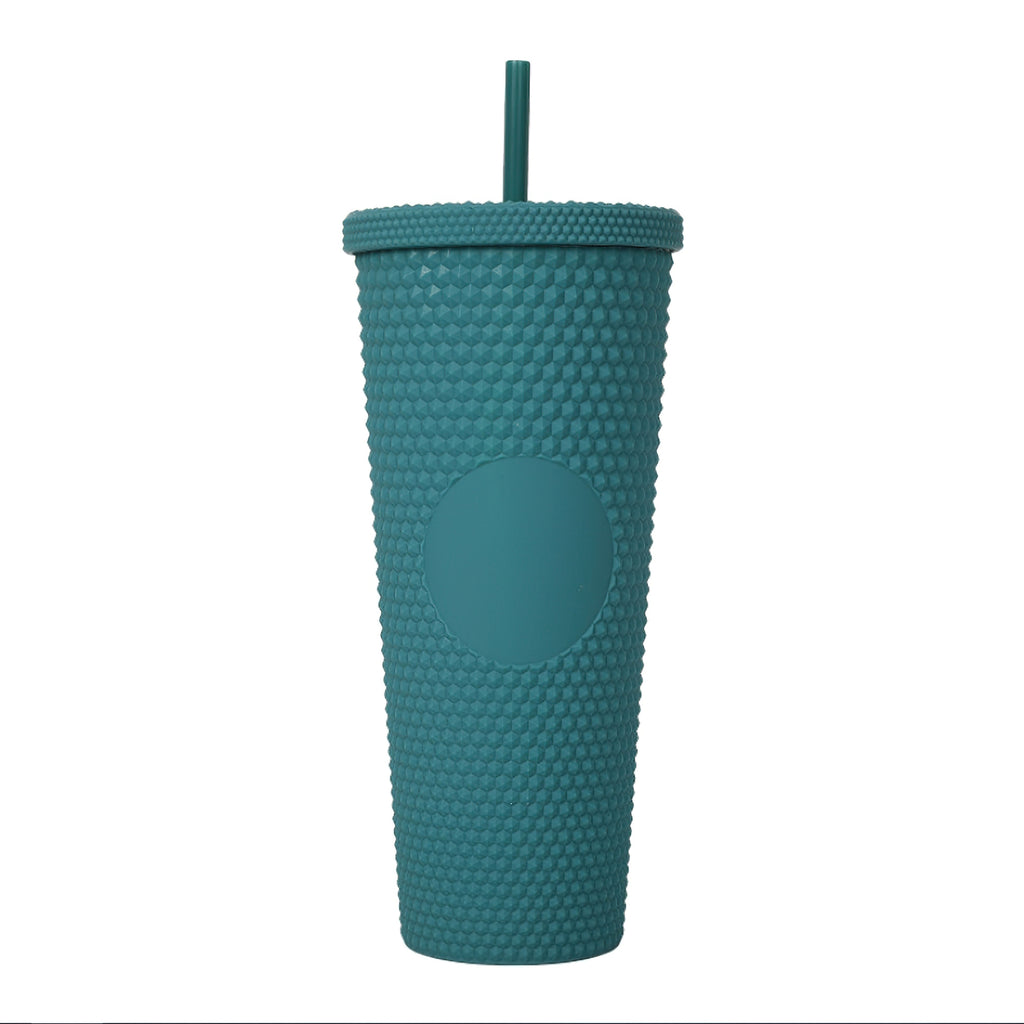 24 oz Studded Tumbler With Straw And Lid Double Walled Mug