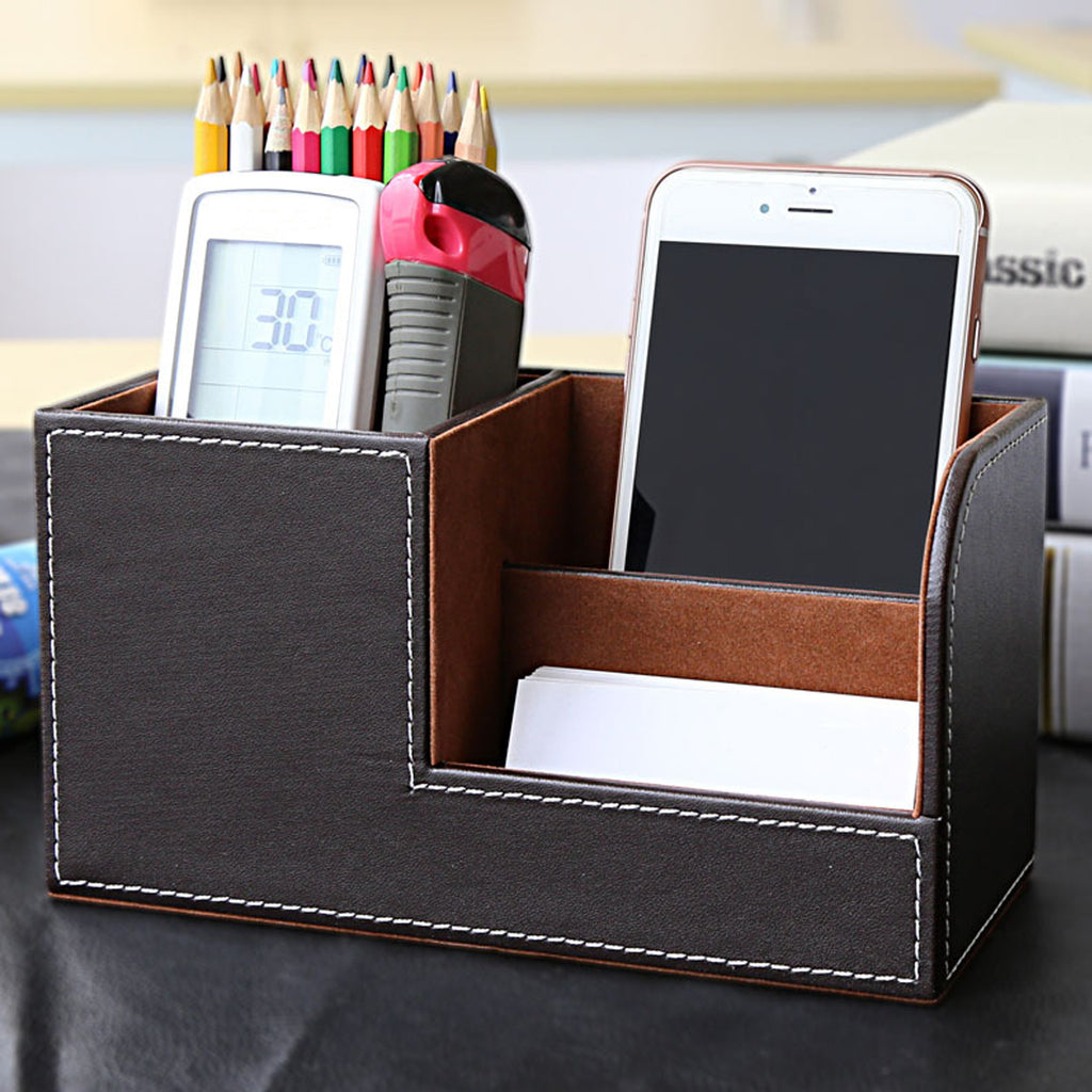 Multifunctional Leather Office Storage Box