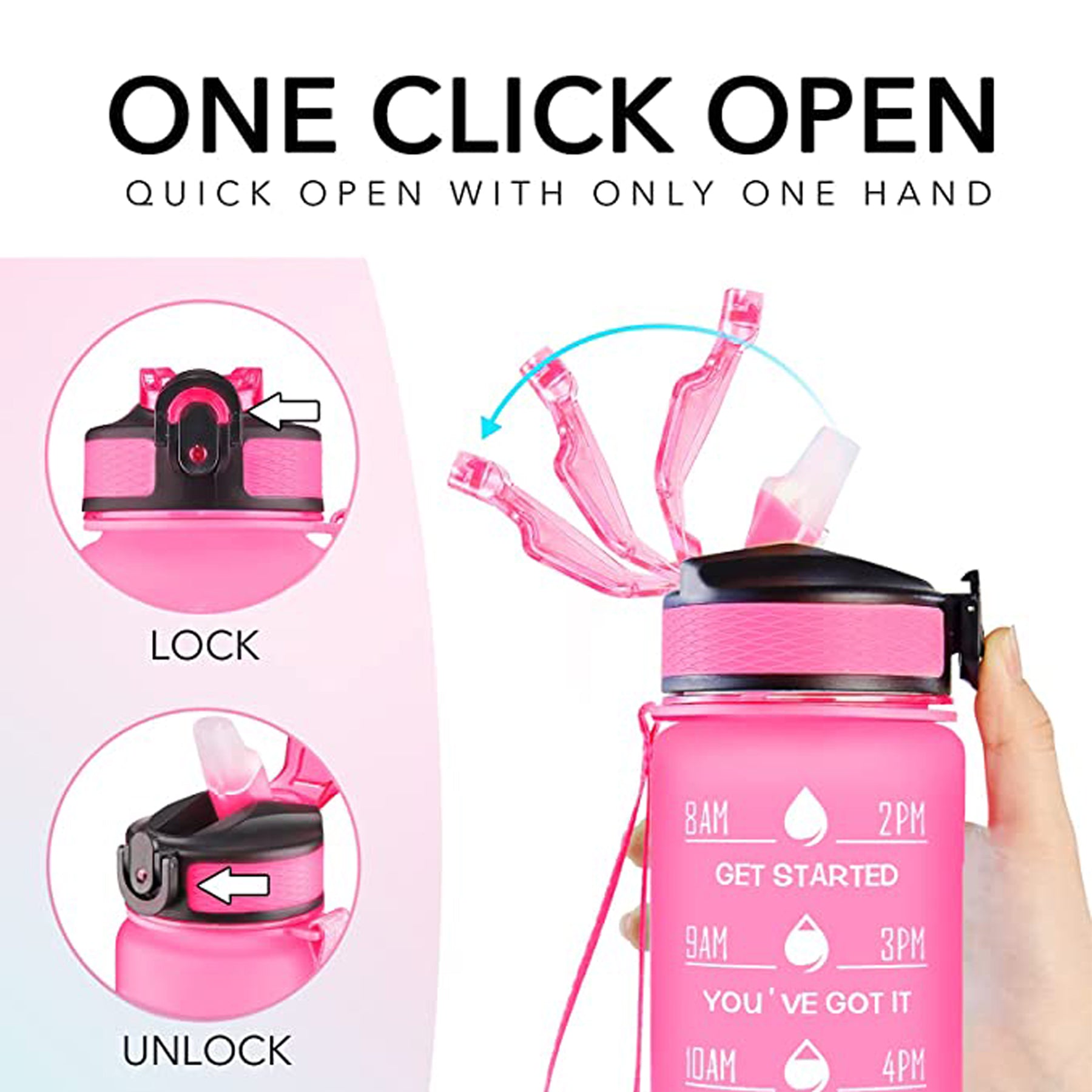 32 Oz Water Bottles With Times And Straw