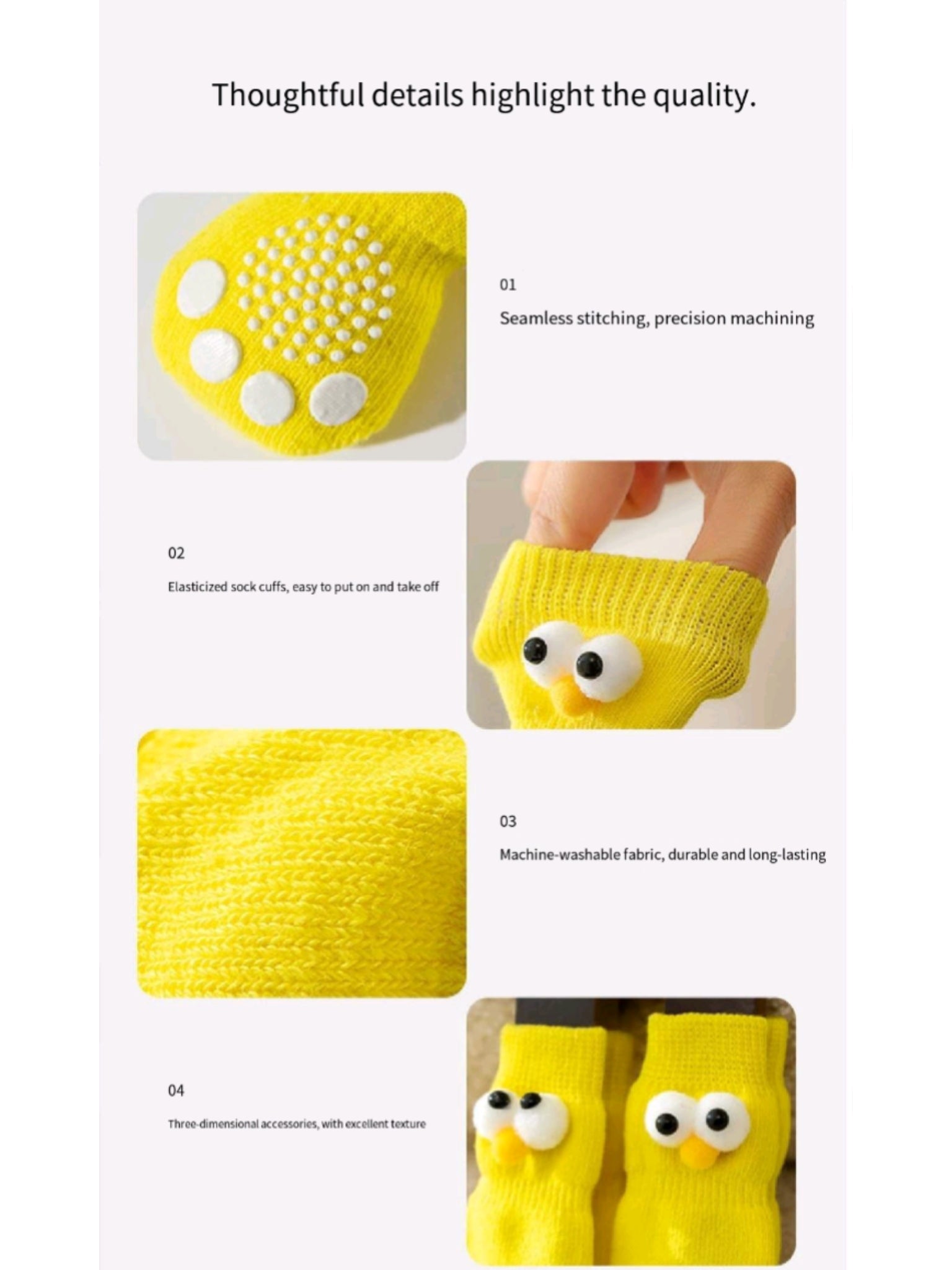 Hypoallergenic Non Slip Dog Socks With Cute Cartoon Eyes
