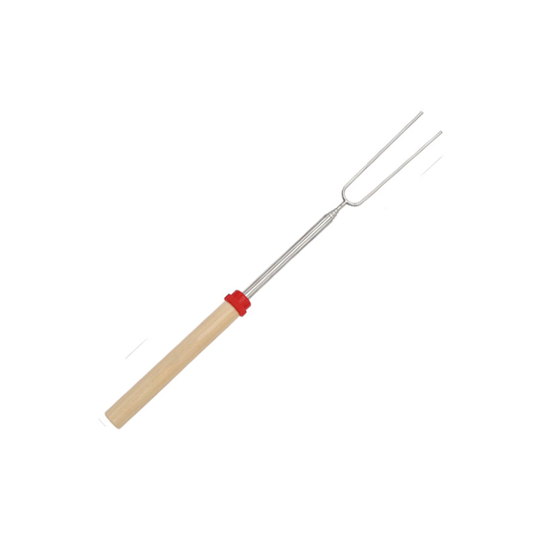 Stainless Steel Telescopic Wooden Handle Barbecue Fork