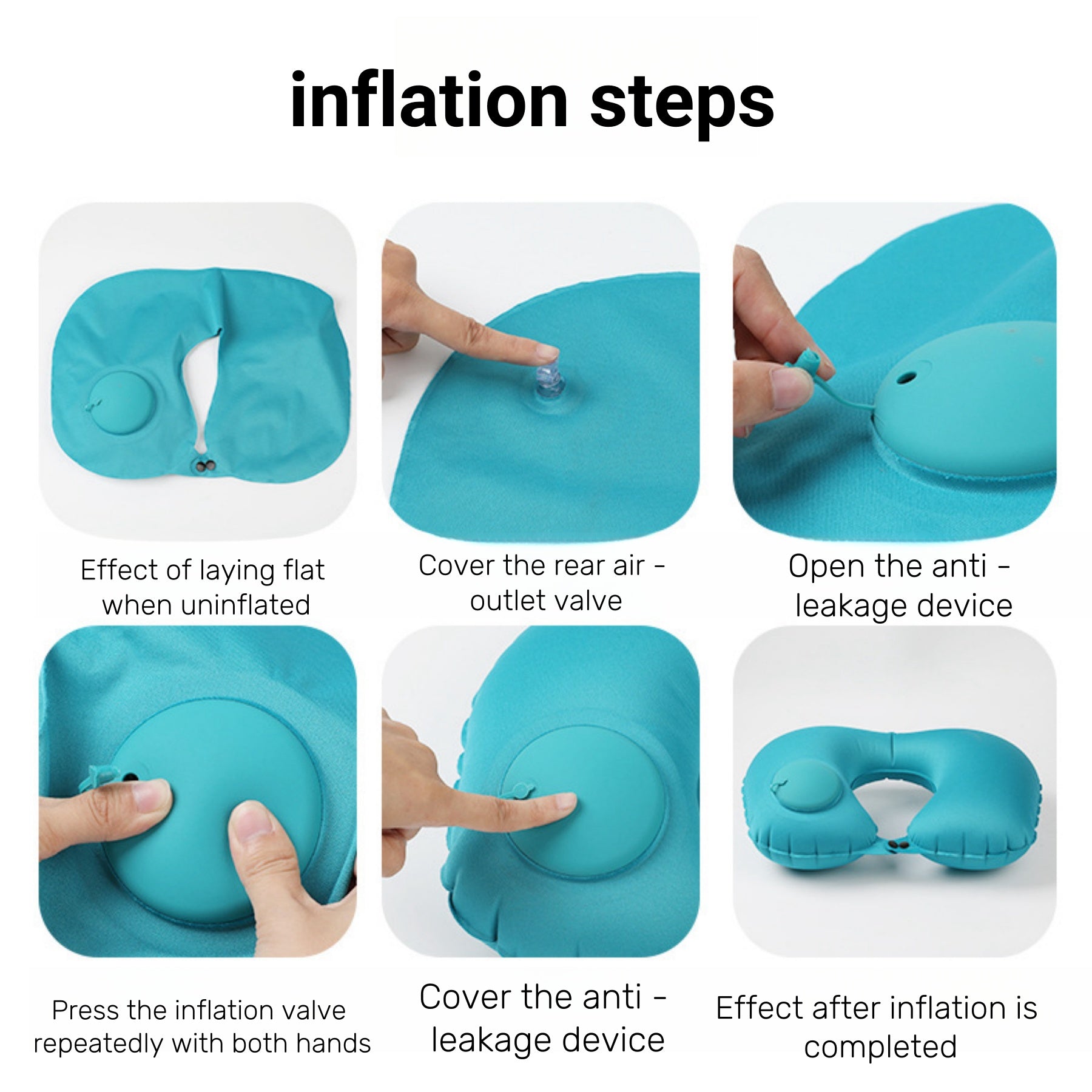 Portable Inflatable U-shaped Neck Pillow