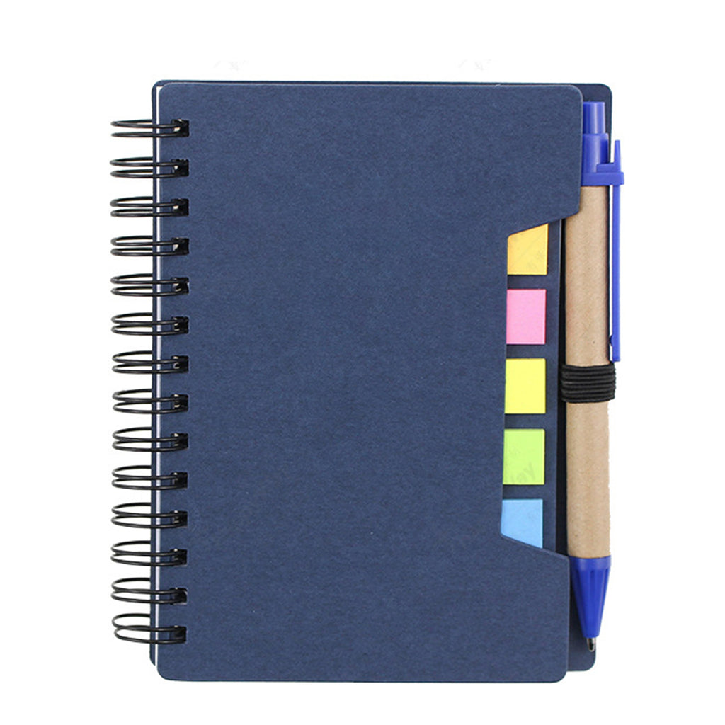 Brown Paper Notebook With Pen And Post-it Notes
