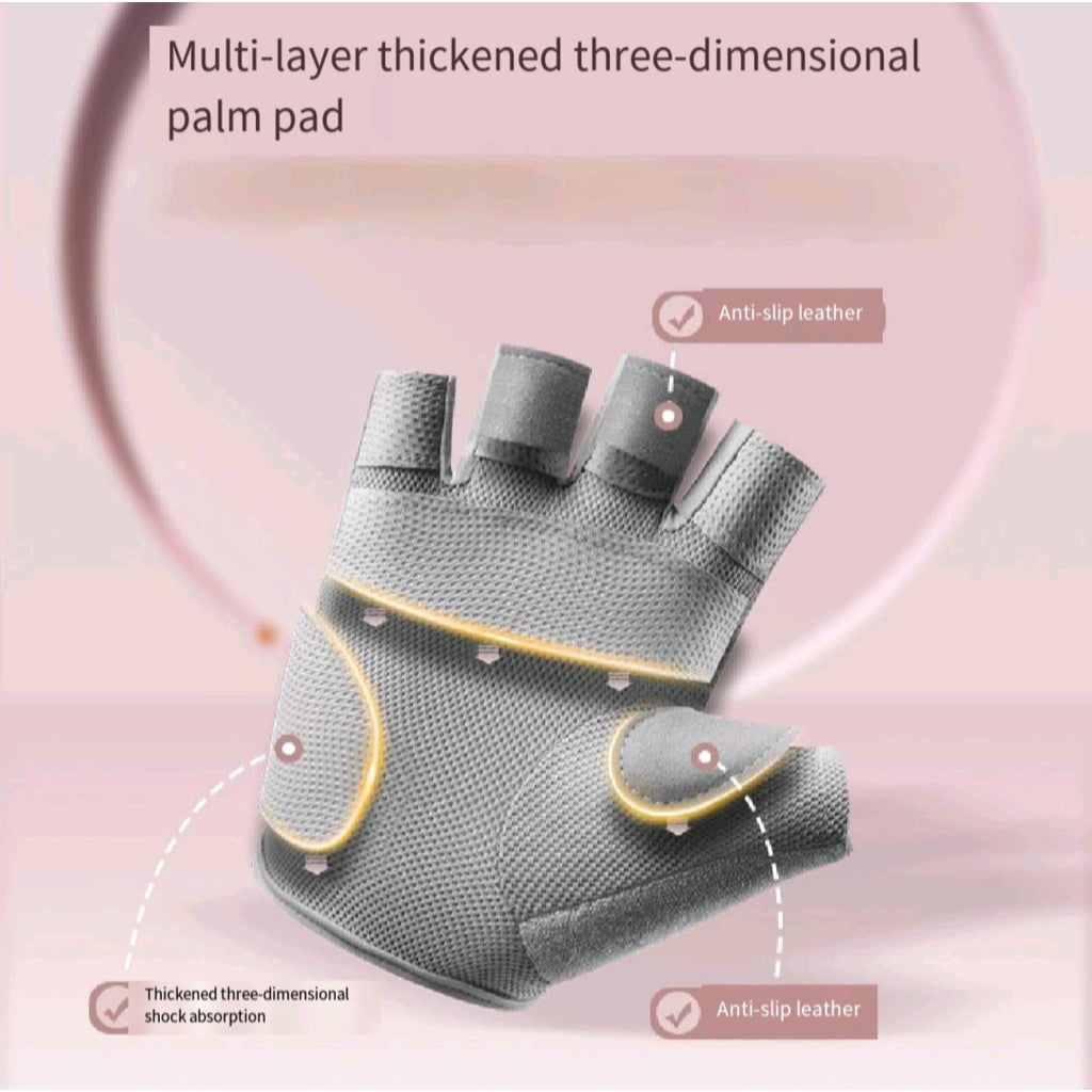 Unisex Fingerless Workout Gloves Non Slip UV Protection