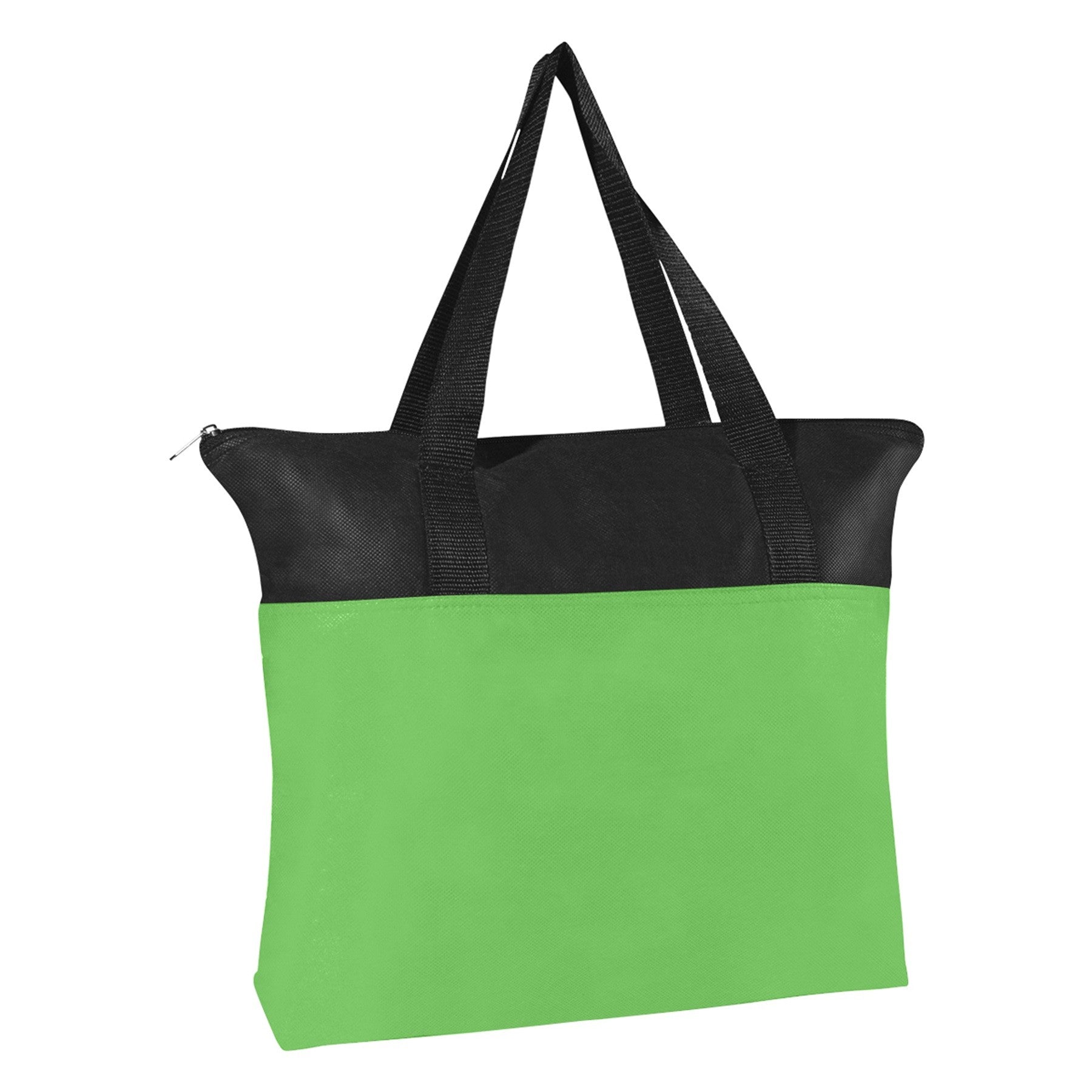 Custom Two-Tone Non-Woven Zippered Tote Bags