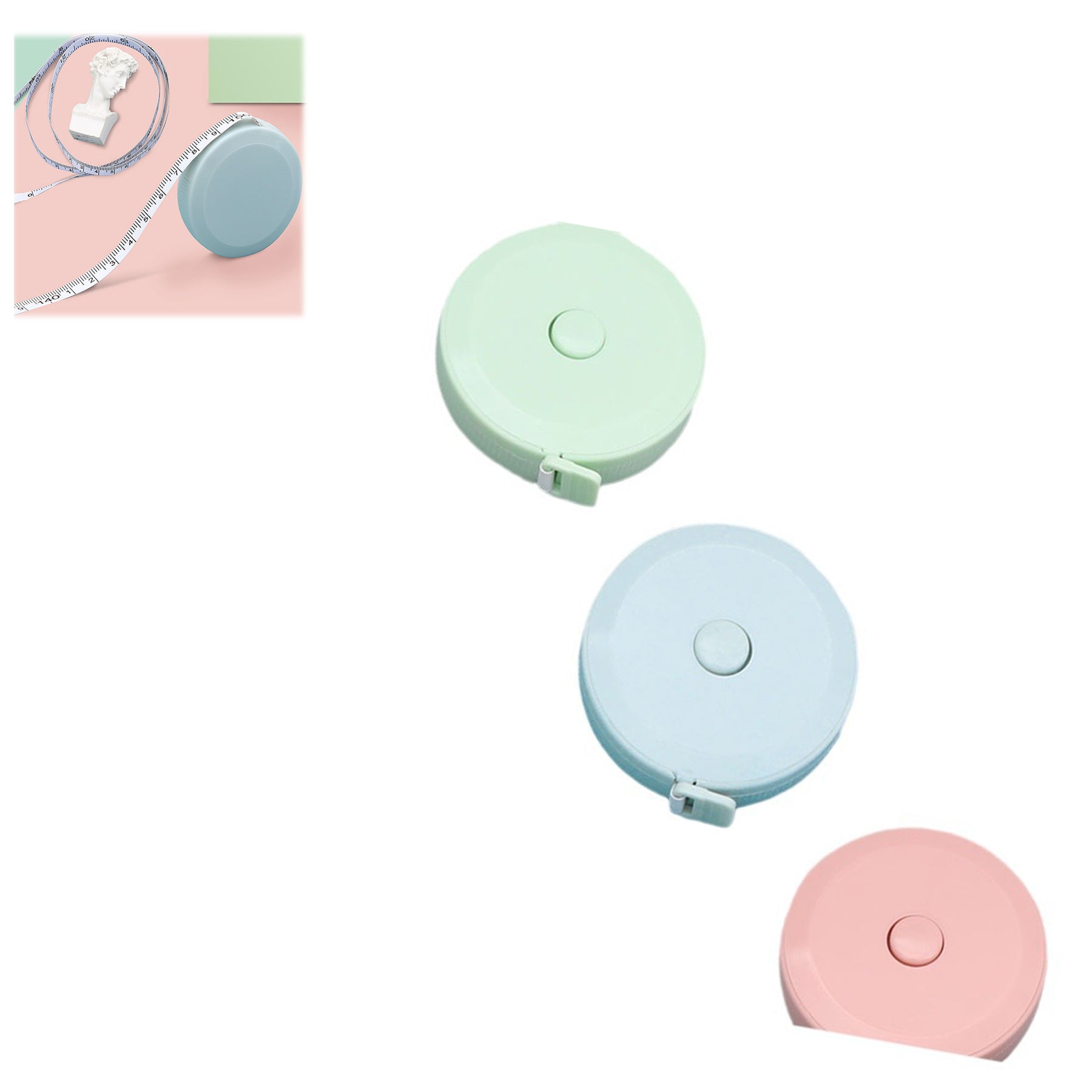 Plastic Tape Measure Macaron Mini Soft Ruler 1.5 Meters