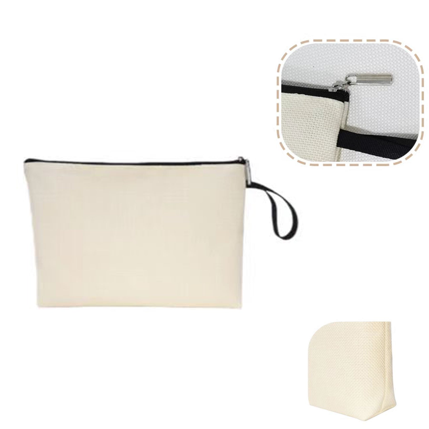 Handheld Cotton Zipper Bag – Makeup & Travel Organizer