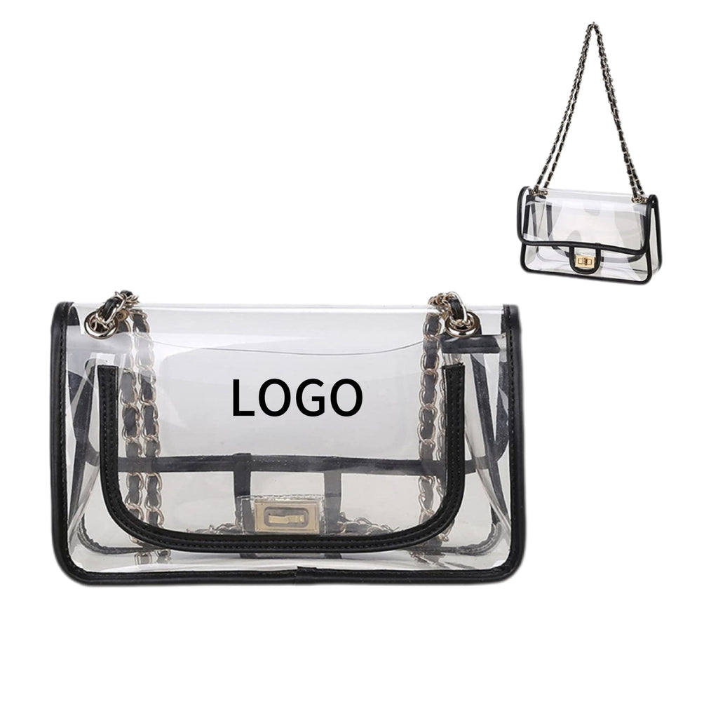 Clear PVC Chain Crossbody Shoulder Bag