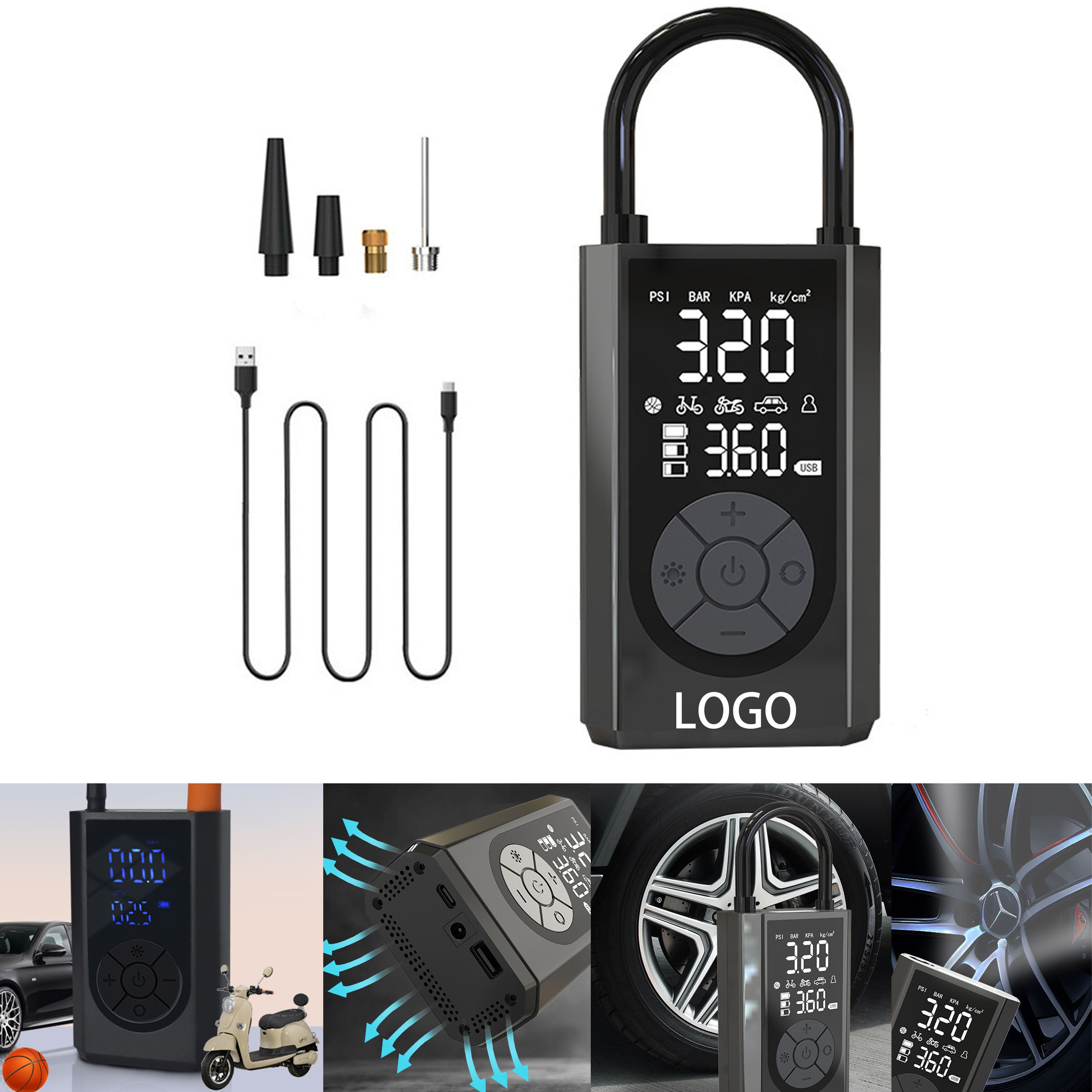 Portable Car Bicycle Tire Pump Car Charger