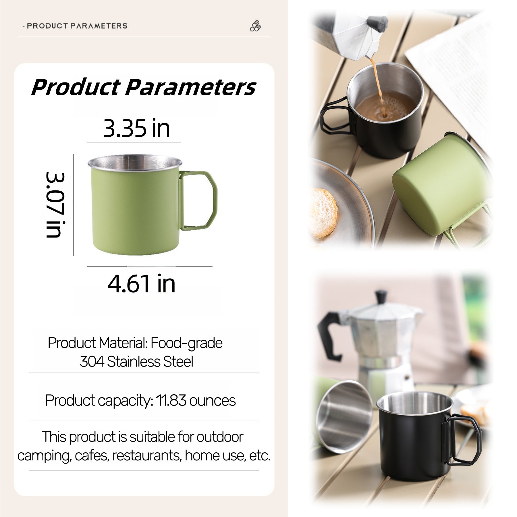304 Stainless Steel Foldable Cup