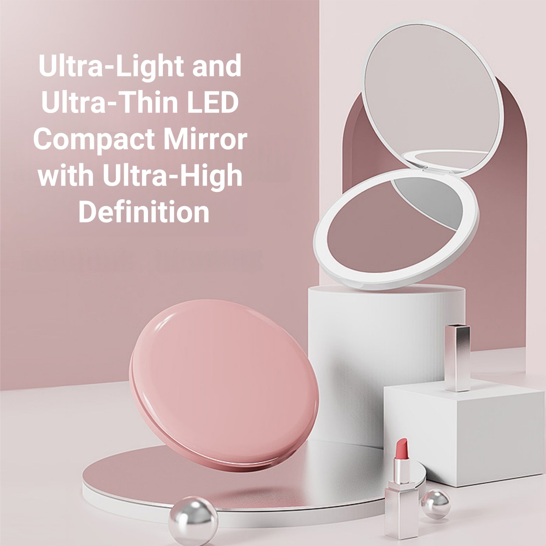 Mini Flip-top LED Makeup Mirror
