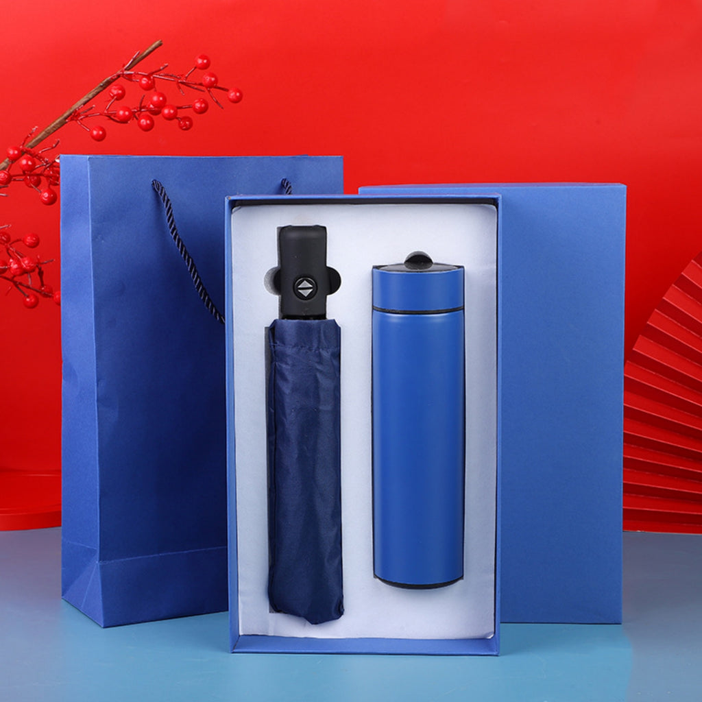 Vacuum Bottle & Folding Umbrella Set - Business Gift