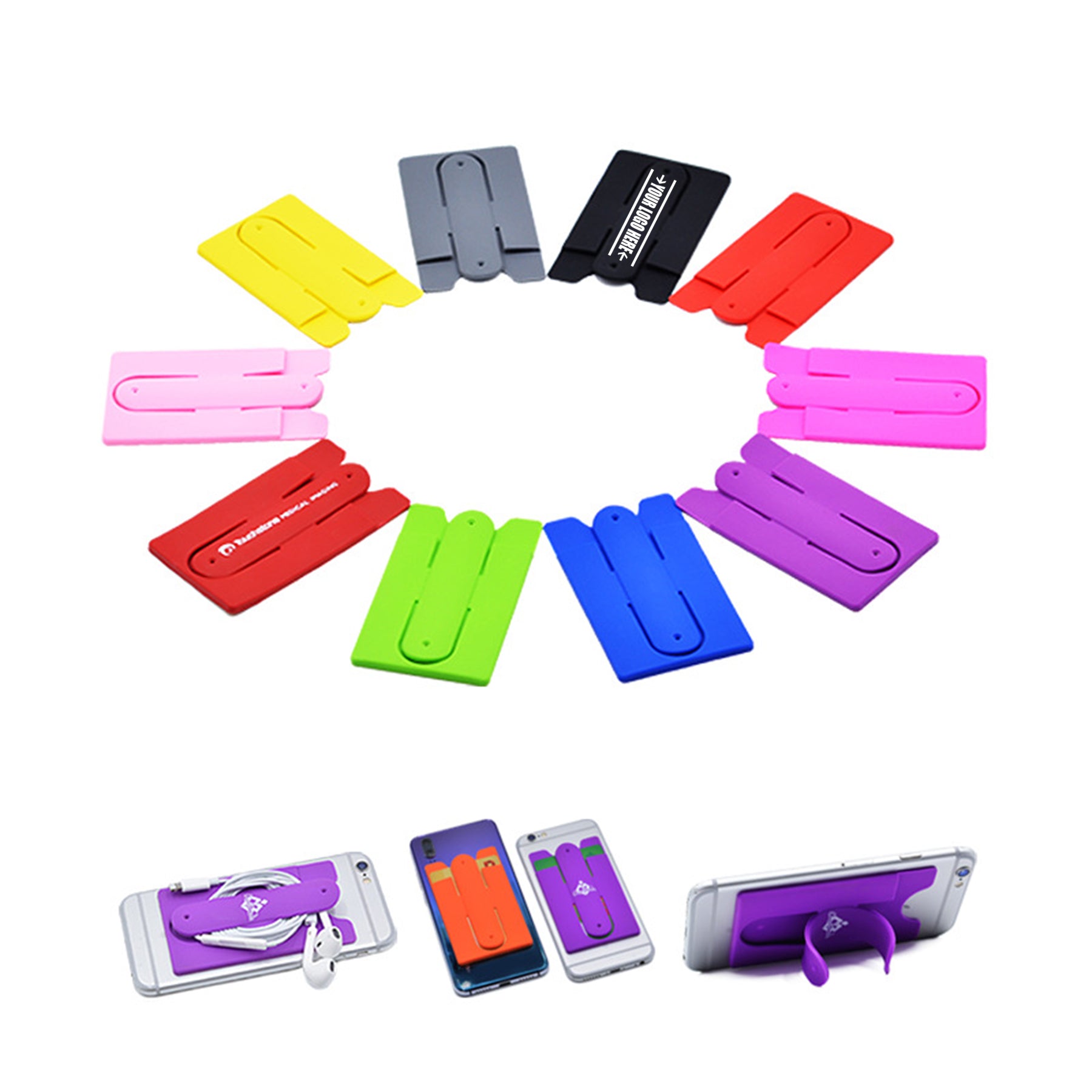 Silicone Smart Phone Kickstand Wallet