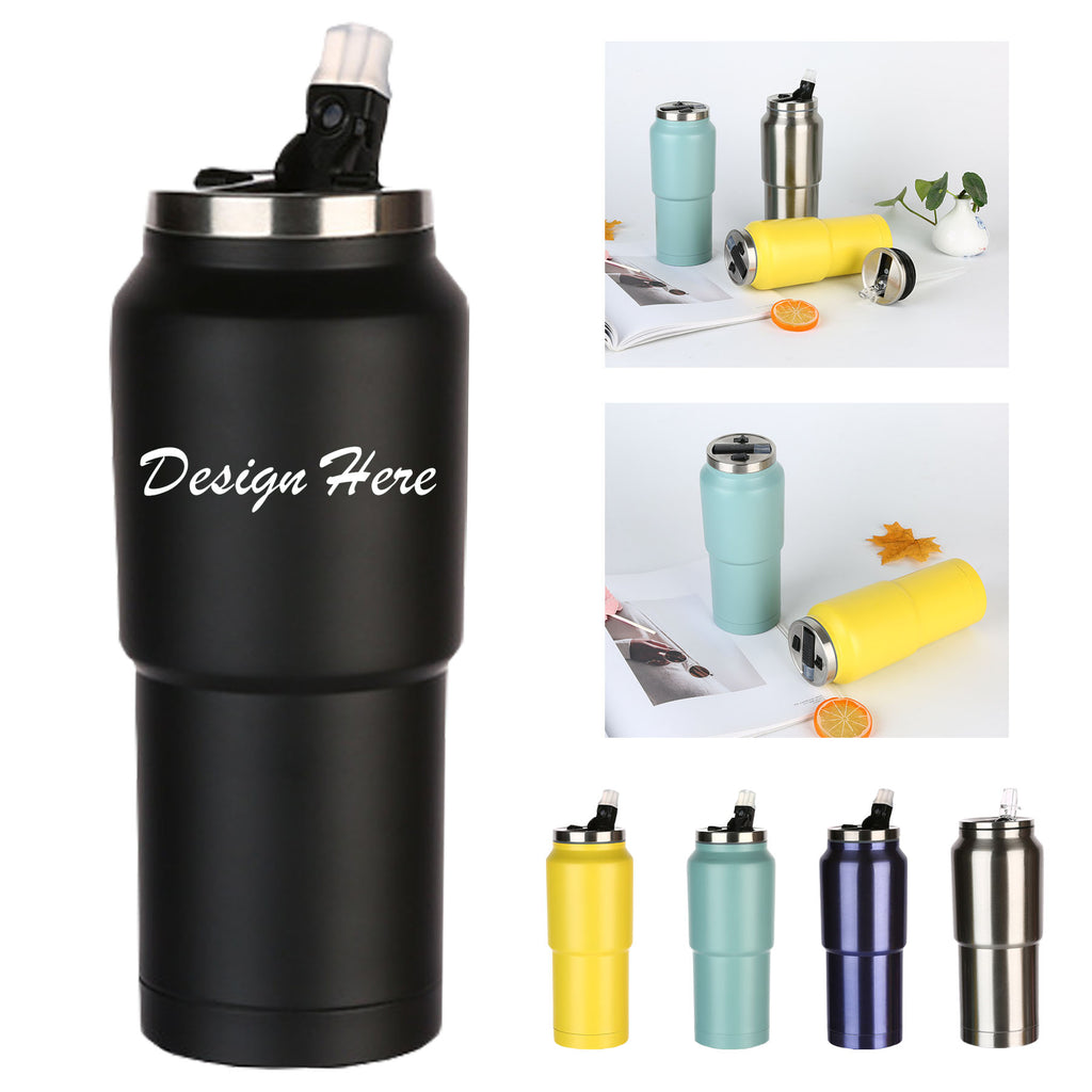 15oz Stainless Steel Can Insulated Travel Straw Cup